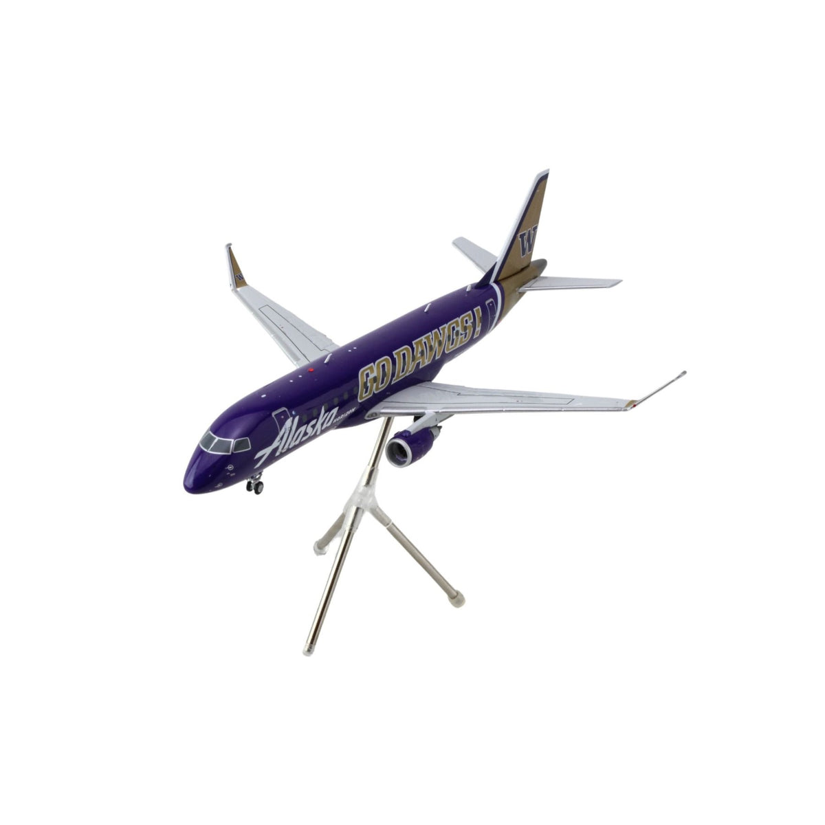 Embraer Erj-175 Commercial Aircraft 'Alaska Airlines/Horizon - University Of Washington Huskies' (N662Qx) Purple With Gold Tail 'Gemini 200' Series 1/200 Diecast Model Airplane By Geminijetsg2Asa1287