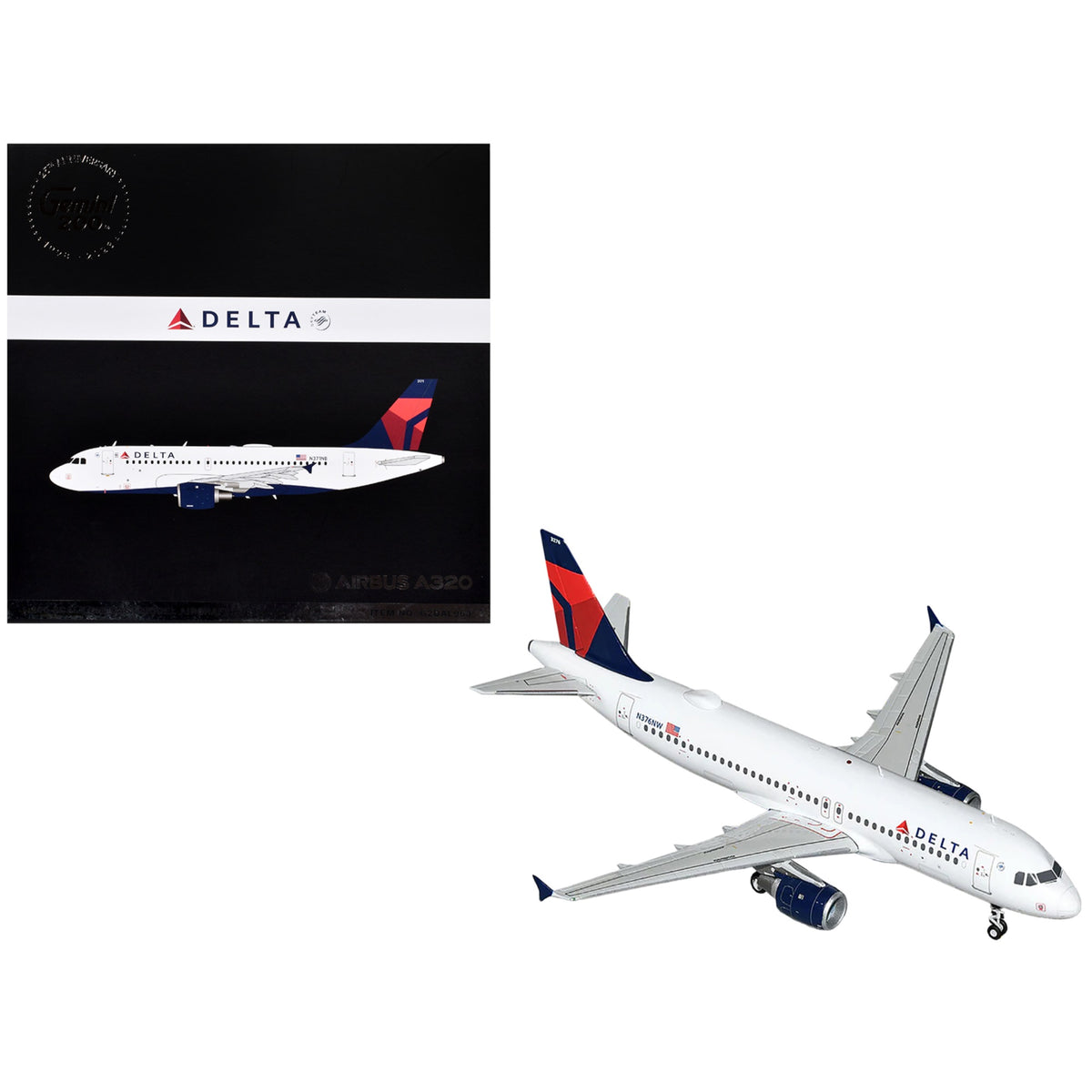 Airbus A320 Commercial Aircraft ' Air Lines' (N376Nw) White With Red And Blue Tail 'Gemini 200' Series 1/200 Diecast Model Airplane By Geminijets