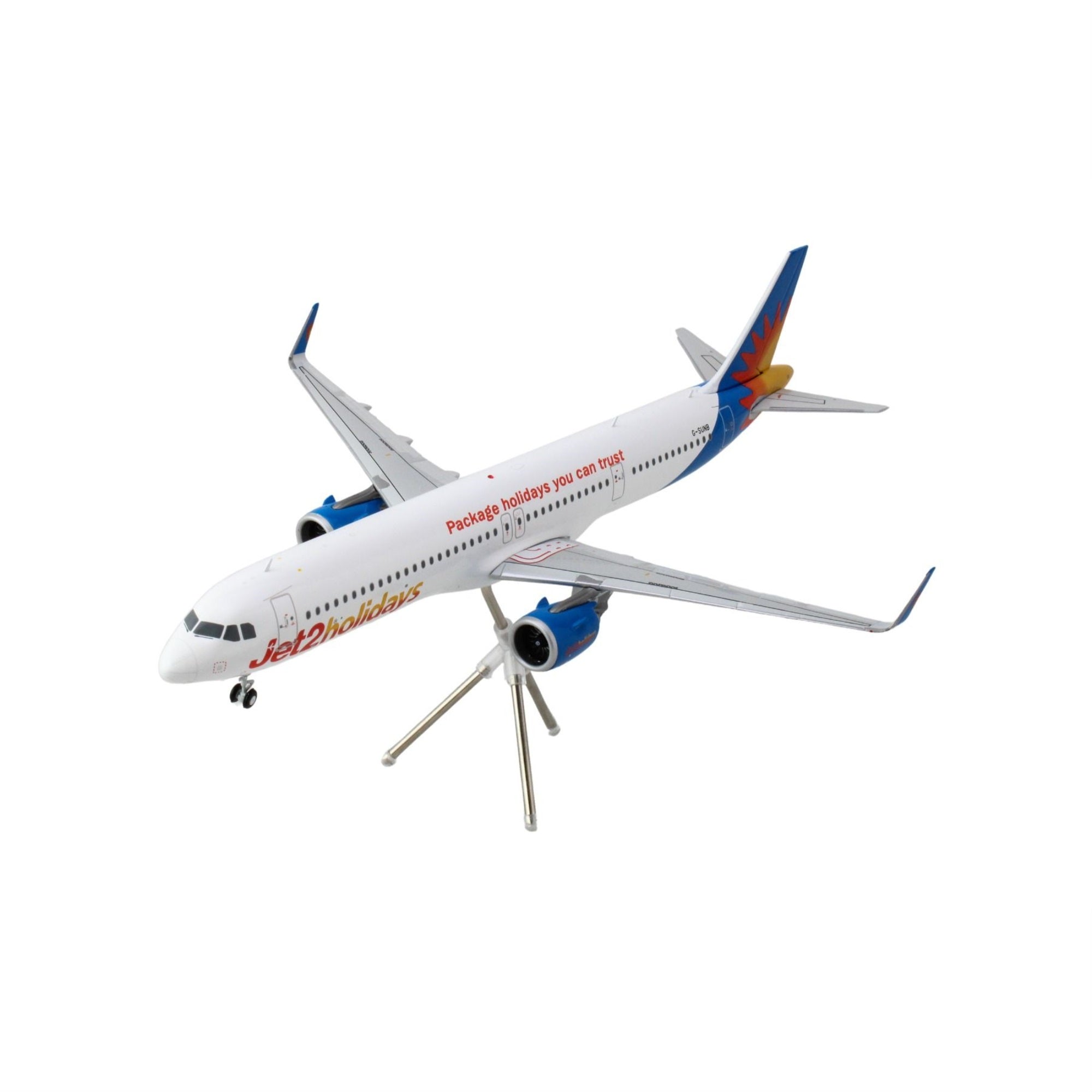 Airbus A321Neo Commercial Aircraft 'Jet2Holidays' (G-Sunb) White With Tail Graphics 'Gemini 200' Series 1/200 Diecast Model Airplane By Geminijets