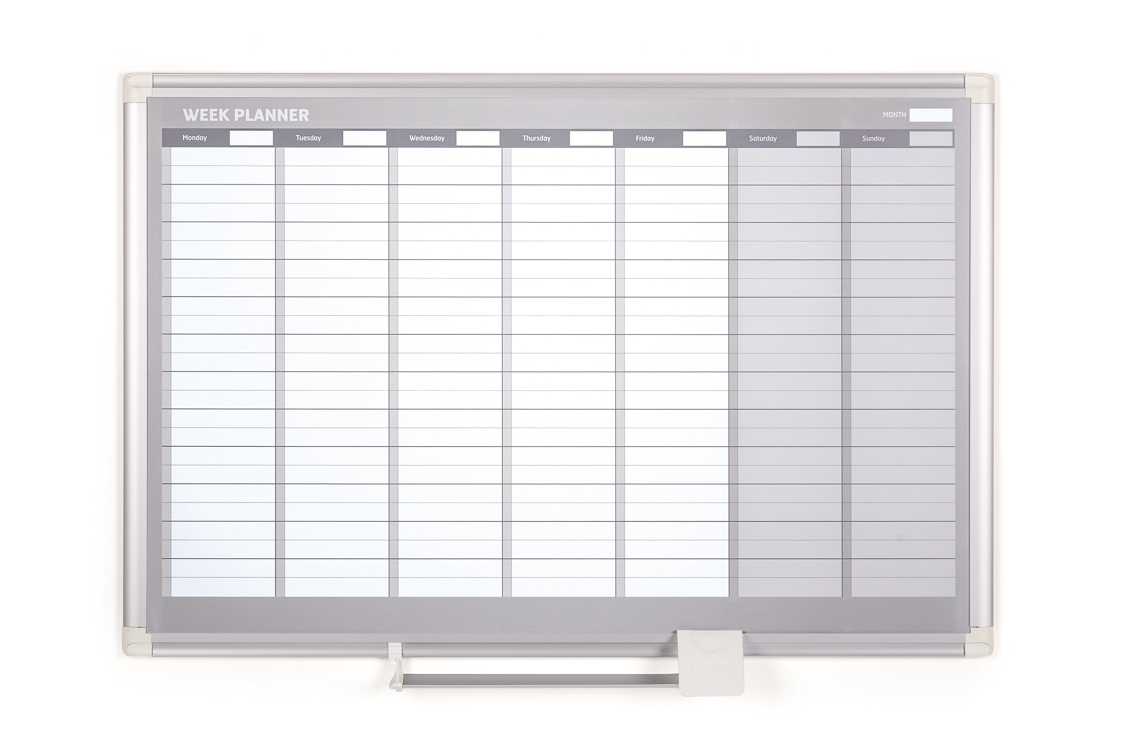 Magnetic Steel Dry-Erase Weekly Planner, 24 X 36, Aluminum Frame