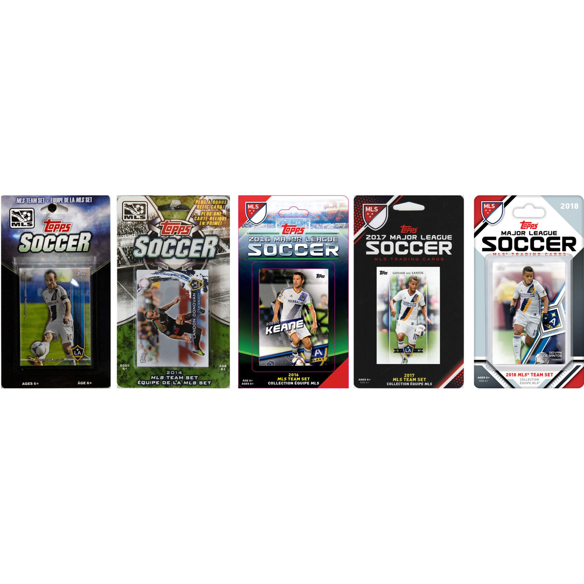 Mls Los Angeles Galaxy 5 Different Licensed Trading Card Team Sets