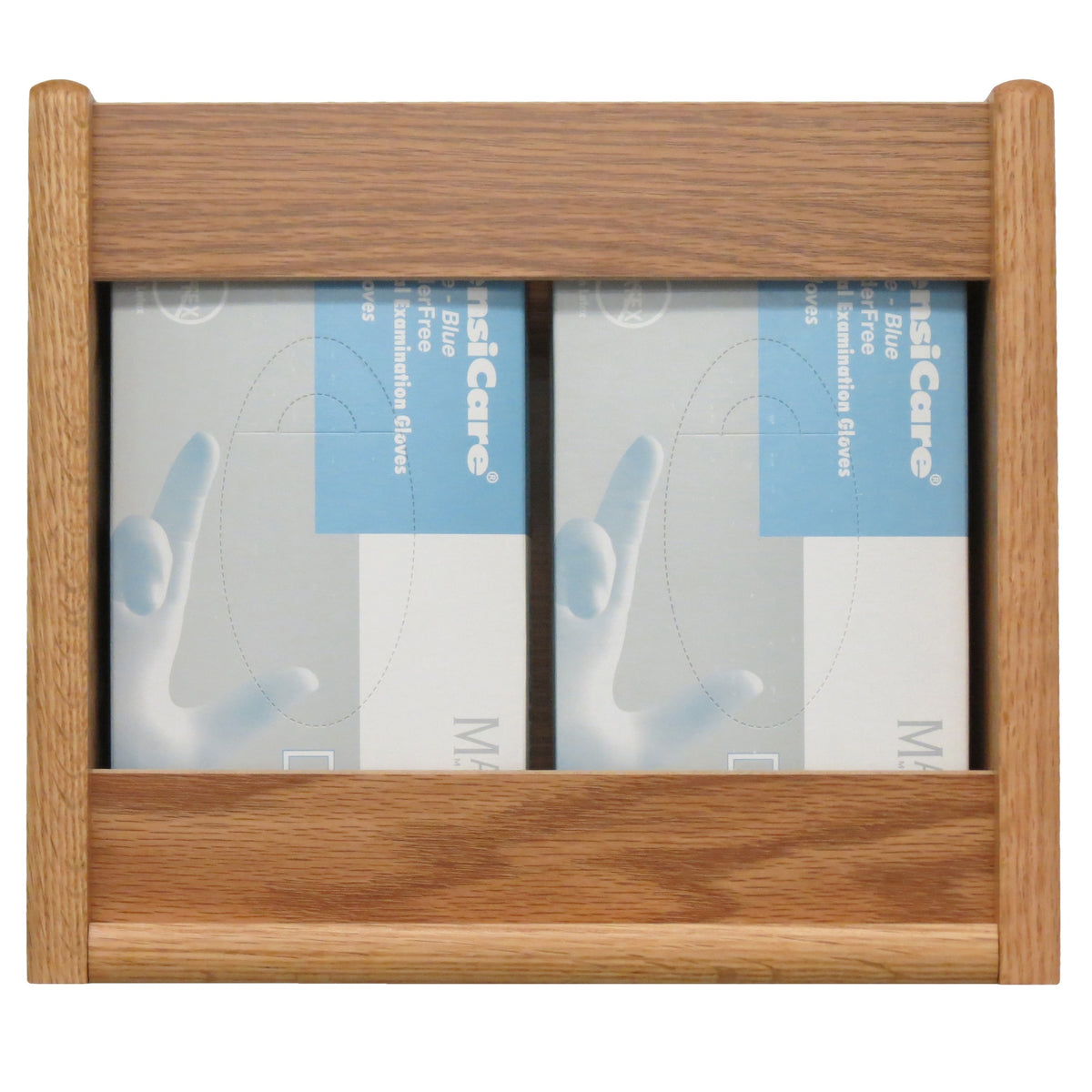 Wooden Mallet 2 Pocket Glove/Tissue Box Holder, Rectangle, Light Oak