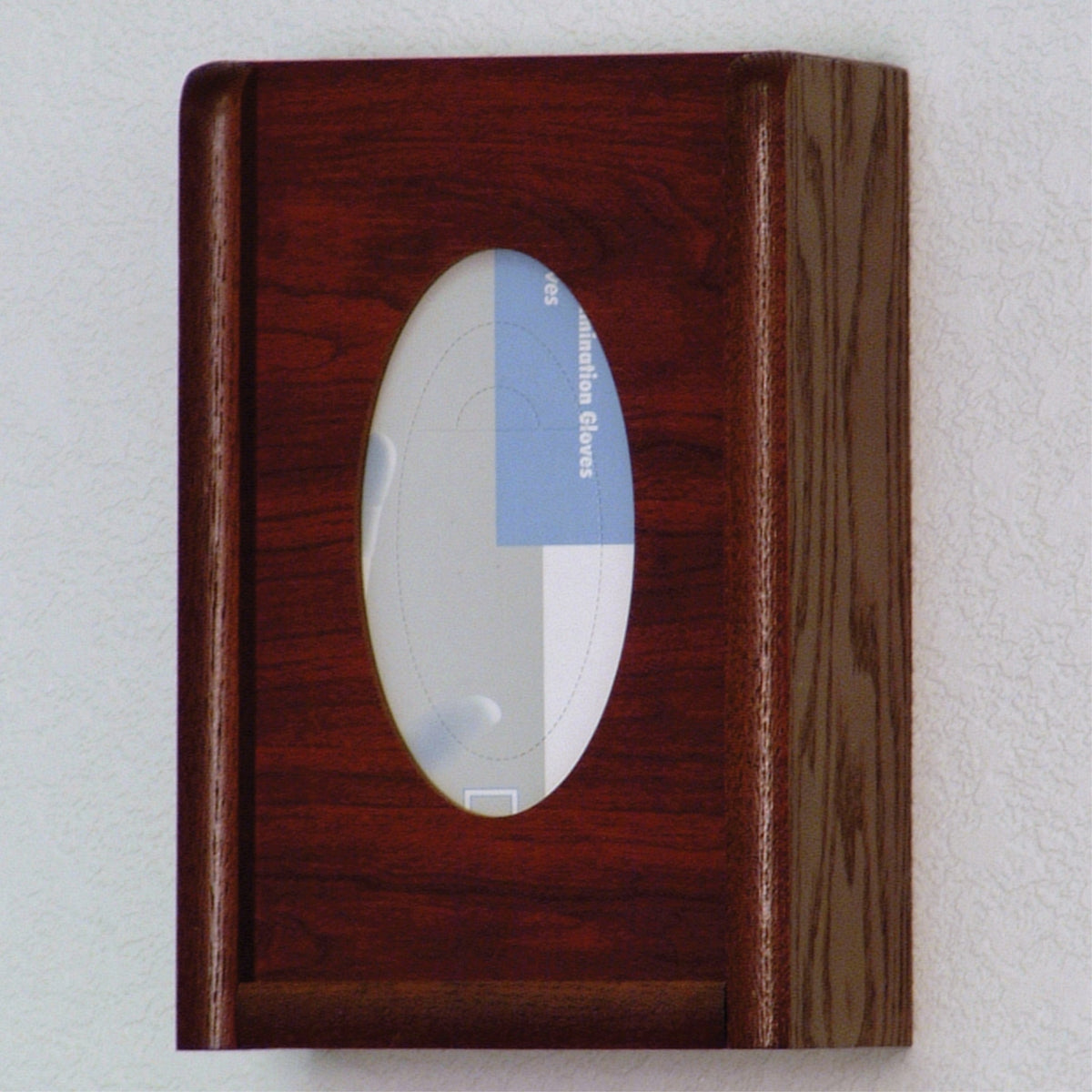 Wooden Mallet 1 Pocket Glove/Tissue Box Holder, Oval, Mahogany