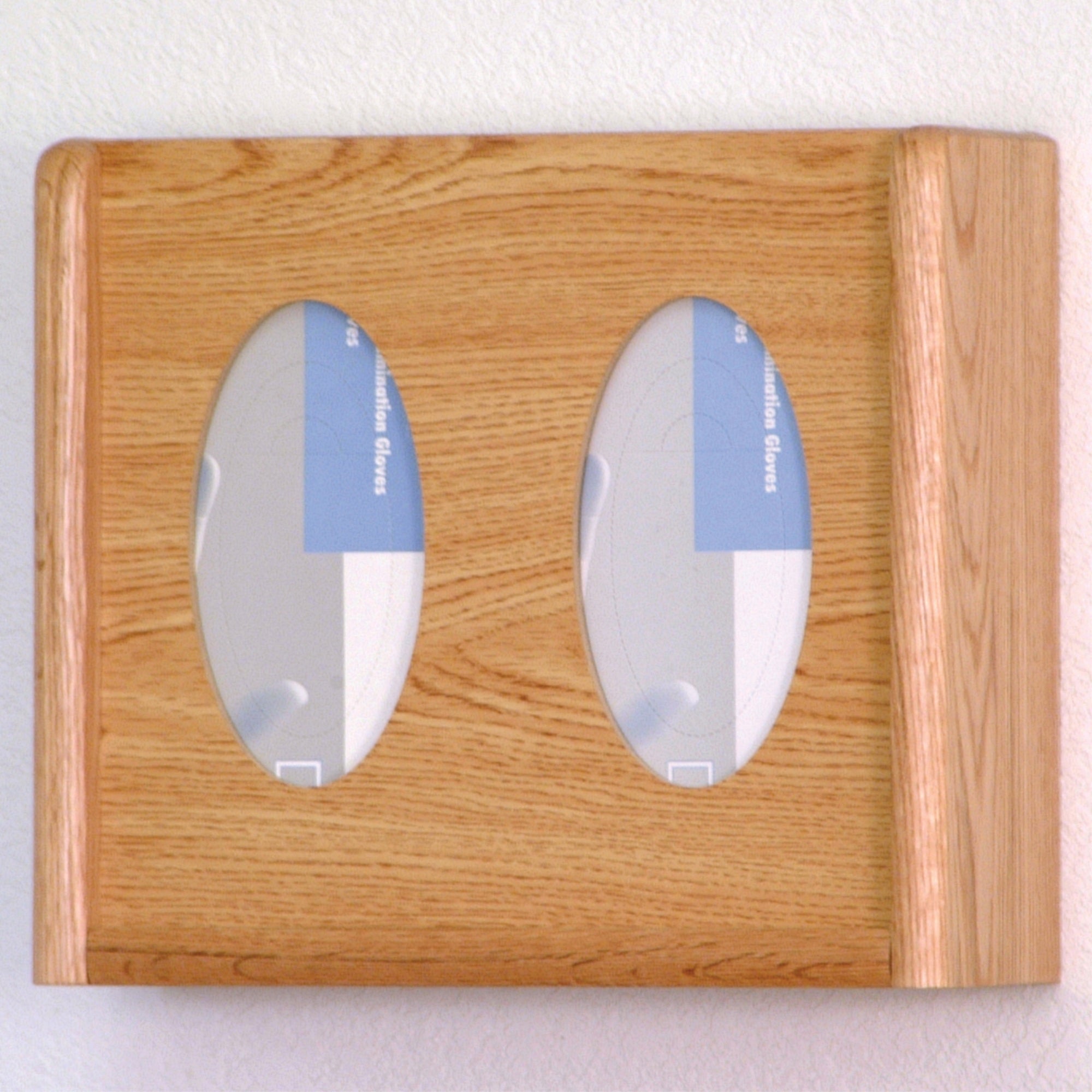 Wooden Mallet 2 Pocket Glove/Tissue Box Holder, Oval, Light Oak