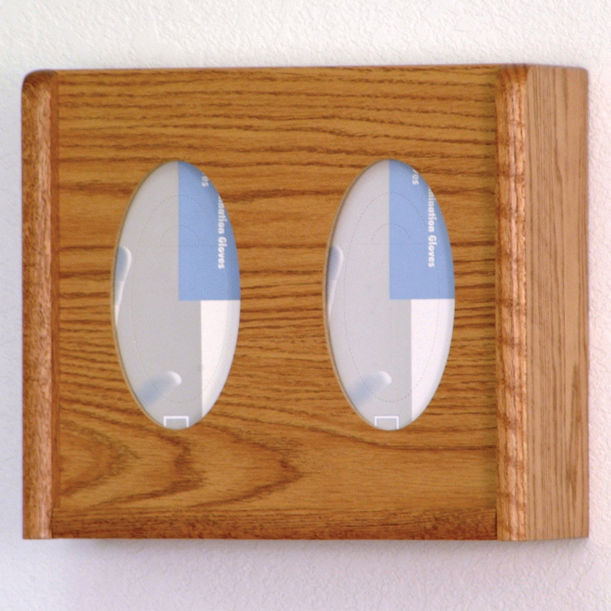 Wooden Mallet 2 Pocket Glove/Tissue Box Holder, Oval, Medium Oak