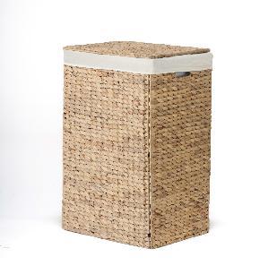 Nivora Water Hyacinth Laundry Hamper Brown 15 x 11.8 x 24 Inches with Removable Liner - Woven Organizer for Dirty Clothes, Bedroom Laundry, or Bathroom Towel Storage