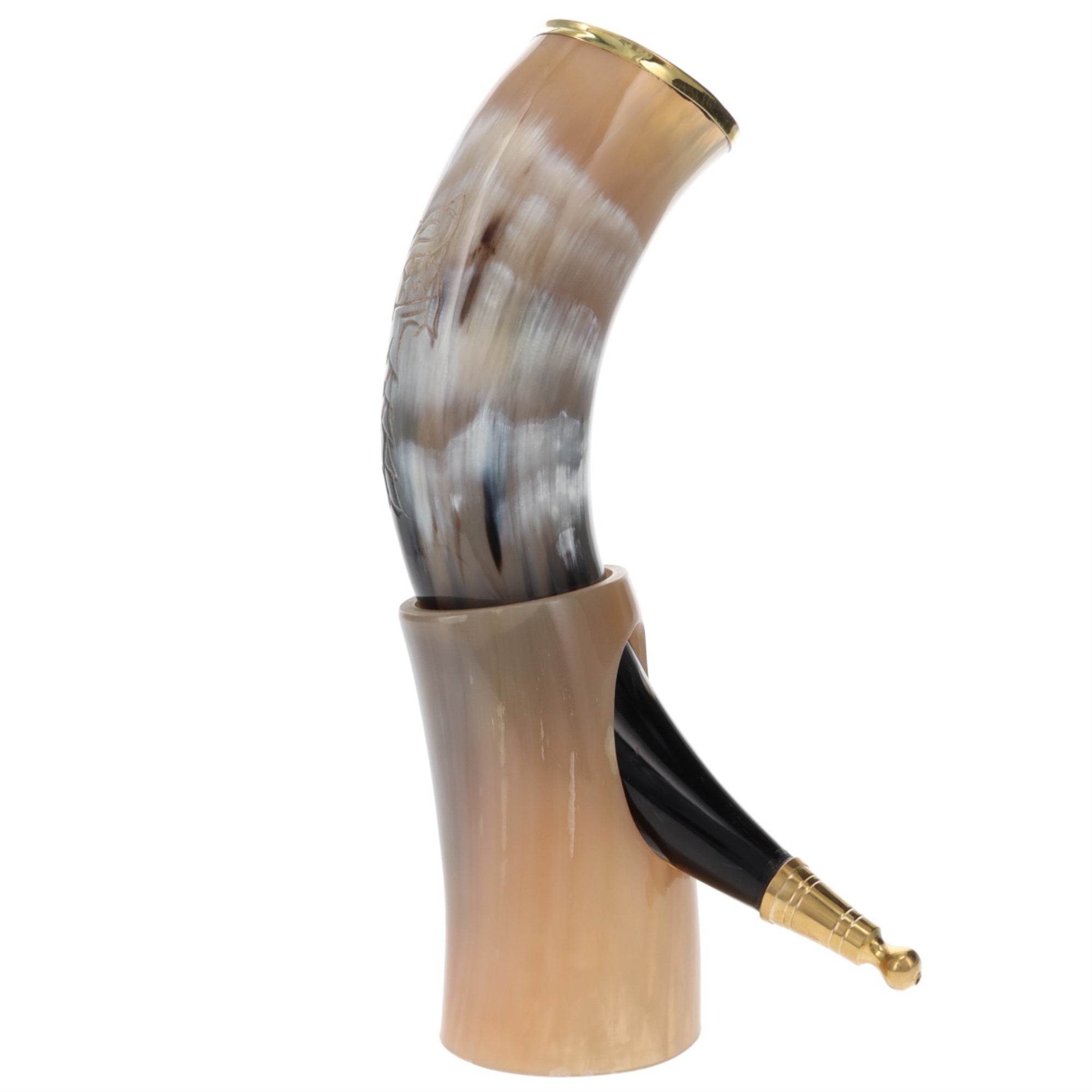 Olafs Ale House Gh2107Horn Tankherd Decorative Viking Horn And Stand - Unique Groomsmen Gifts-14 Inches