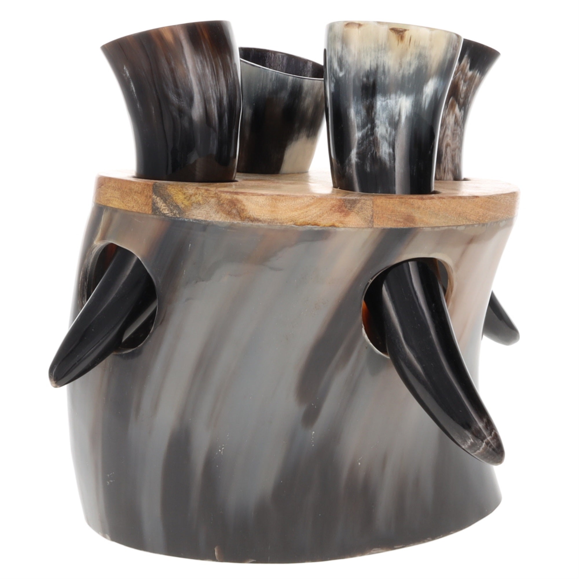Tankherd 4 Bovine Horns 3-4Oz W Stand