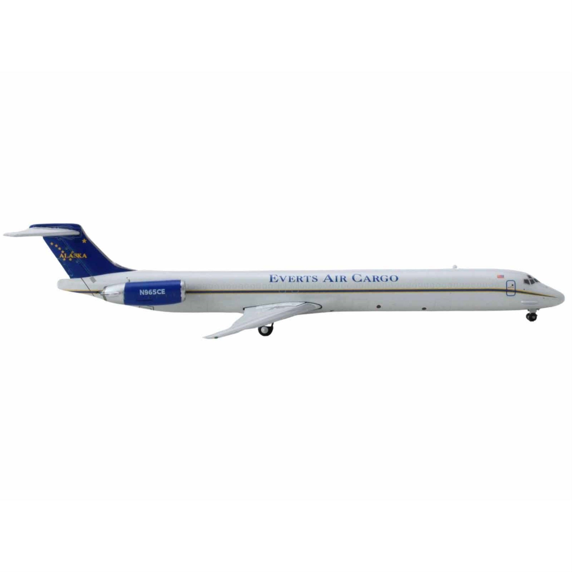 Mcdonnell Douglas Md-83 Commercial Aircraft 'Everts Air Cargo' (N965Ce) White With Blue Tail 1/400 Diecast Model Airplane By Geminijets