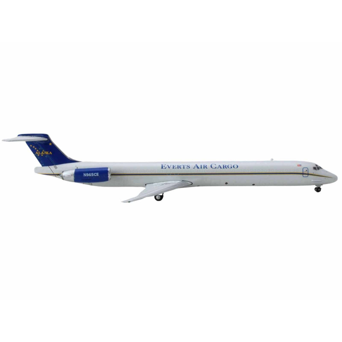 Mcdonnell Douglas Md-83 Commercial Aircraft 'Everts Air Cargo' (N965Ce) White With Blue Tail 1/400 Diecast Model Airplane By Geminijets