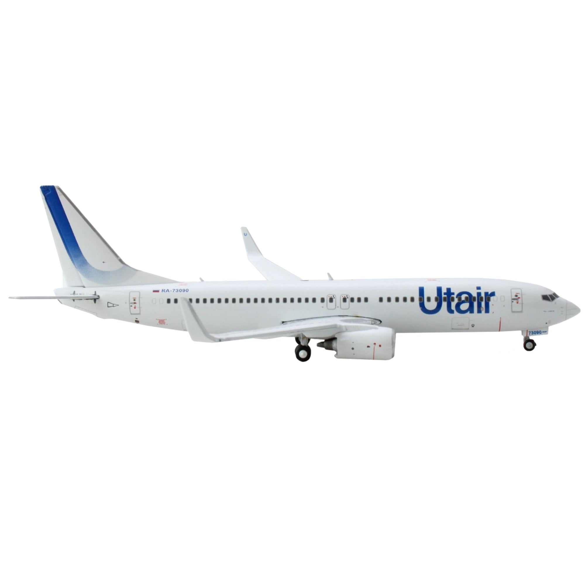 Boeing 737-800 Commercial Aircraft “Utair” White with Blue Tail Stripes 1/400 Diecast Model Airplane by GeminiJets