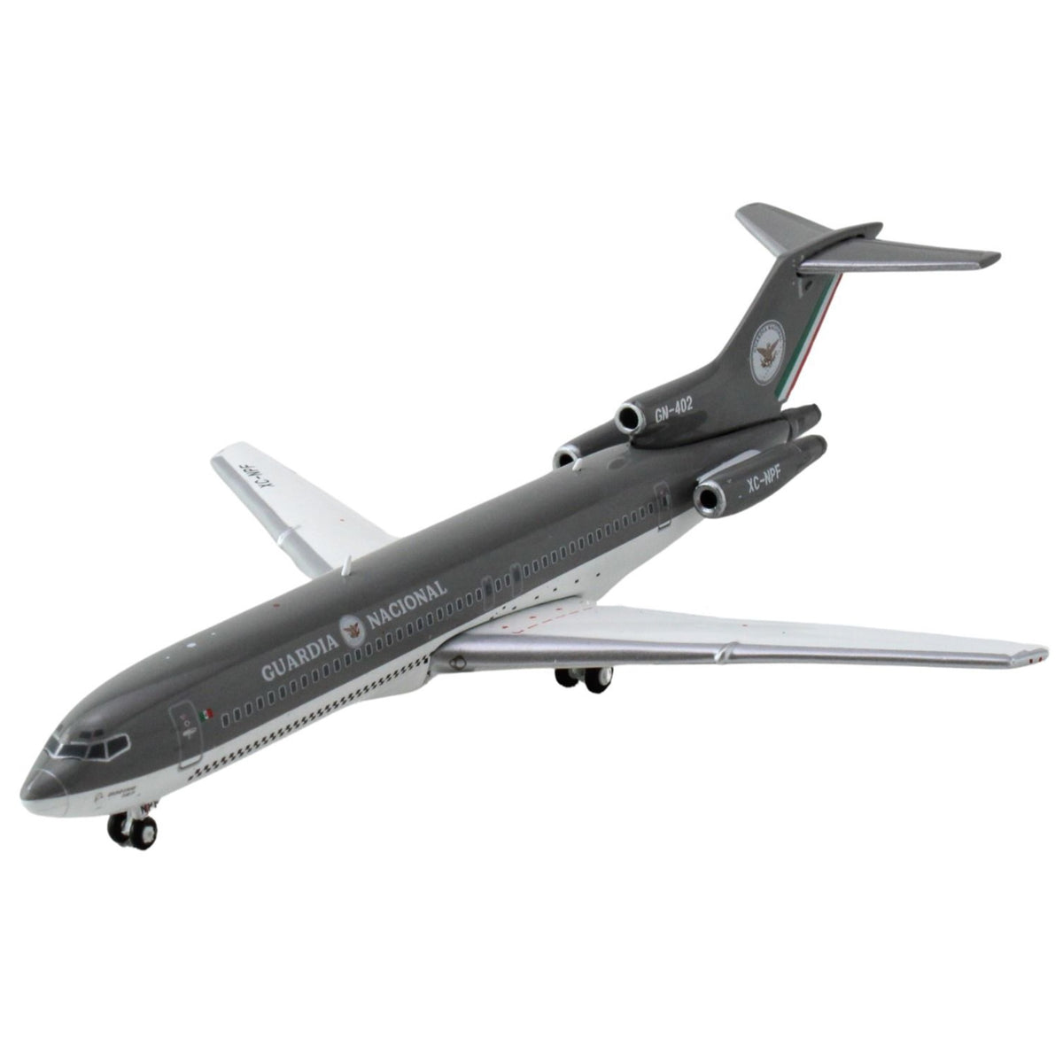 Boeing 727-200 Commercial Aircraft 'Guardia Nacional - Mexico National Guard' (Xc-Npf/Gn-402) Gray 1/400 Diecast Model Airplane By Geminijets