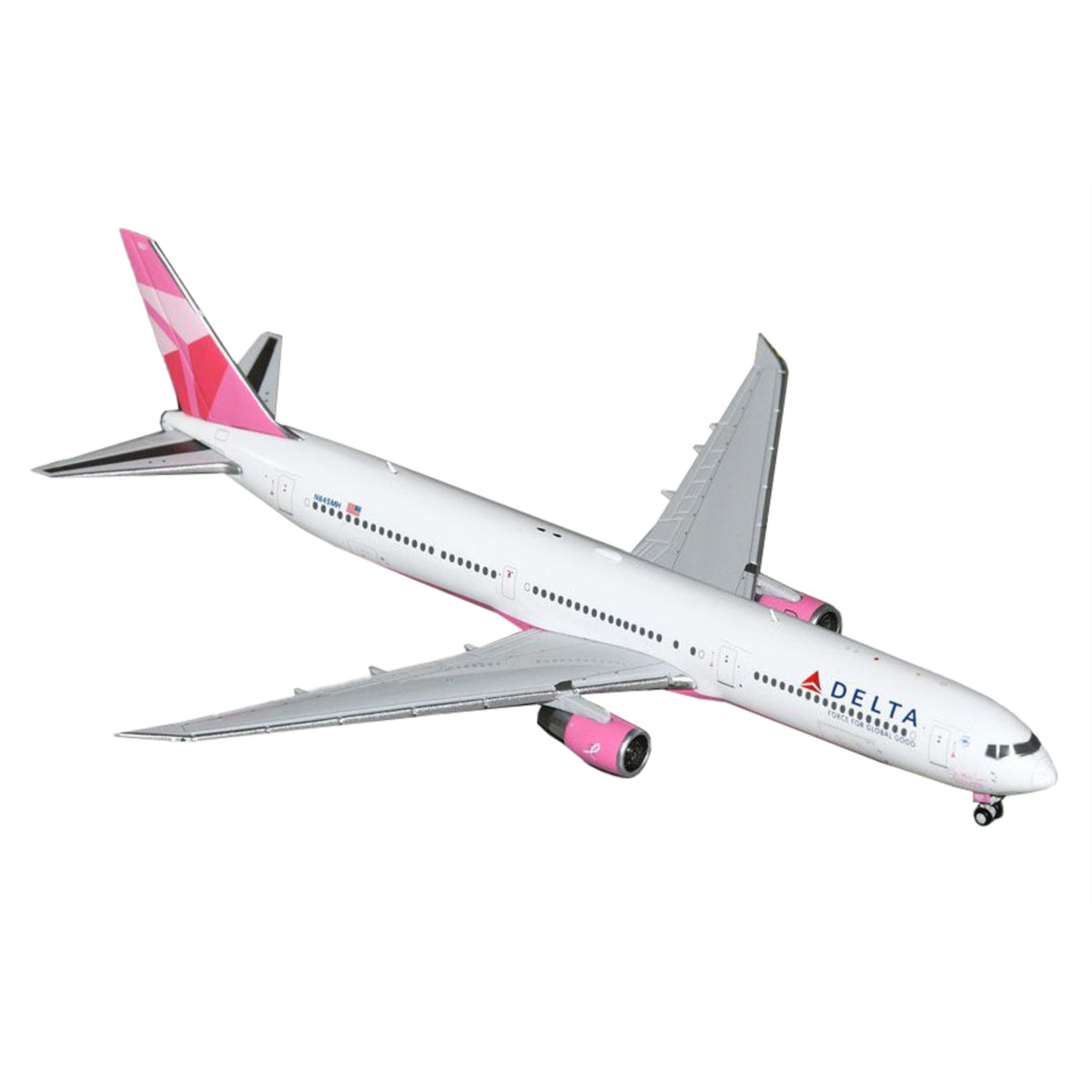 Boeing 767-400Er Commercial Aircraft ' Air Lines - Breast Cancer Research Foundation' (N845Mh) White With Pink Tail 1/400 Diecast Model Airplane By Geminijets
