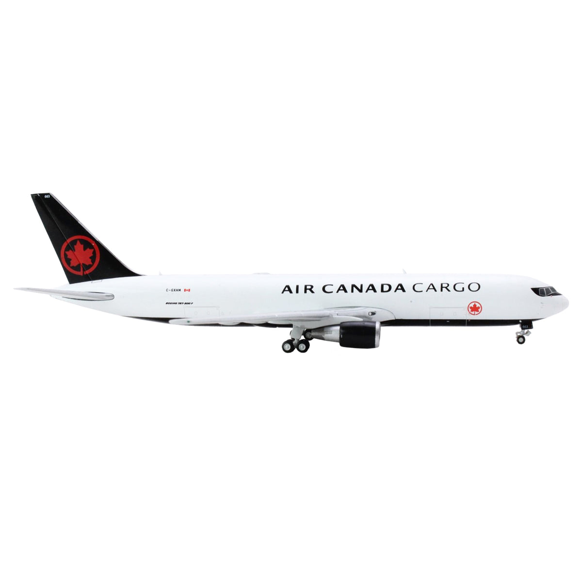 Boeing 767-300F Commercial Aircraft 'Air Canada Cargo' (C-Gxhm) White With Black Tail 1/400 Diecast Model Airplane By Geminijets