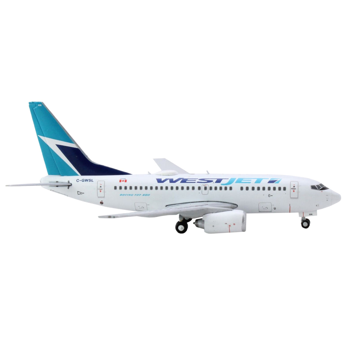 Boeing 737-600 Commercial Aircraft 'Westjet Airlines' (C-Gwsl) White With Blue Tail 1/400 Diecast Model Airplane By Geminijets