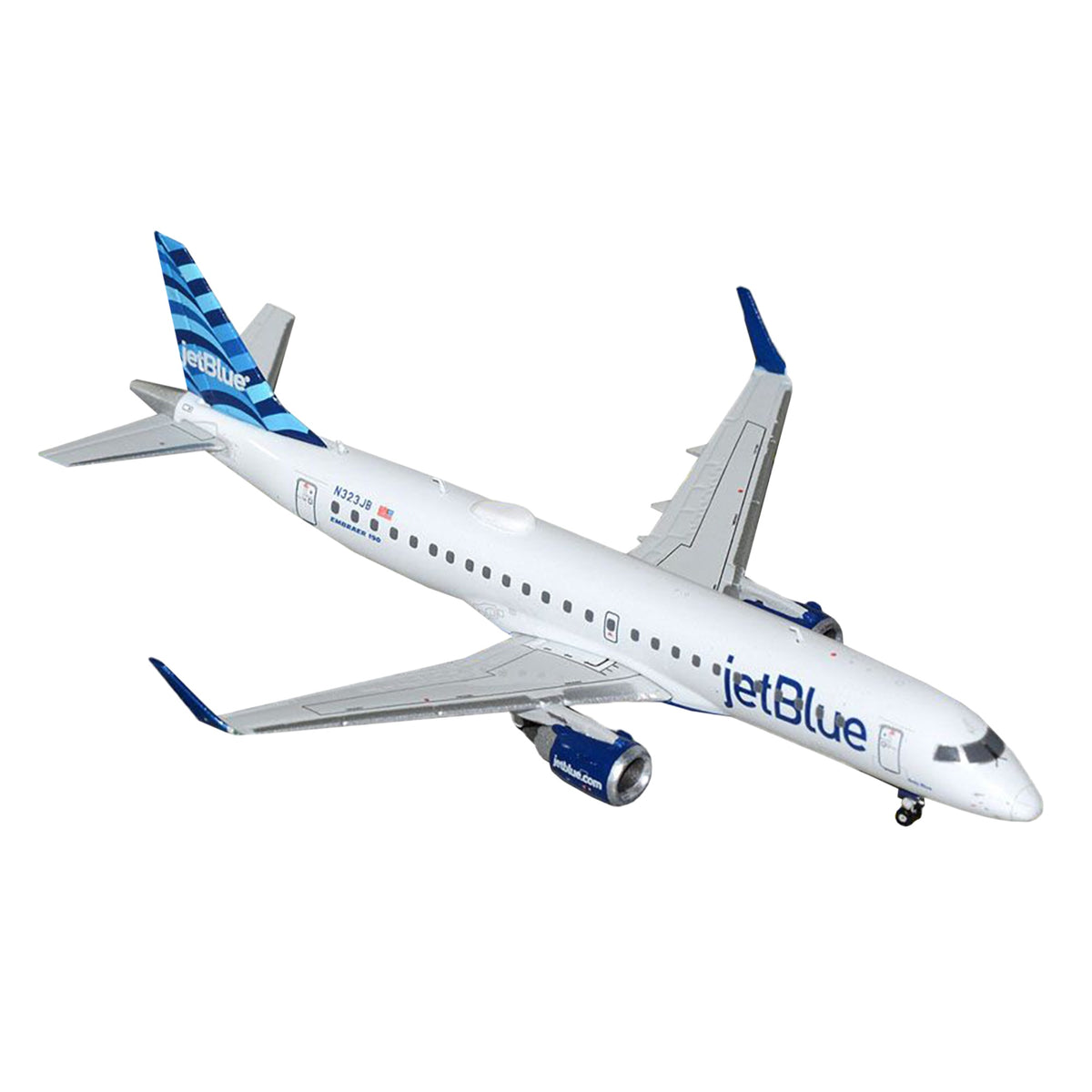 Embraer Erj-190 Commercial Aircraft 'Jetblue Airways' (N323Jb) White With Blue Tail 1/400 Diecast Model Airplane By Geminijets