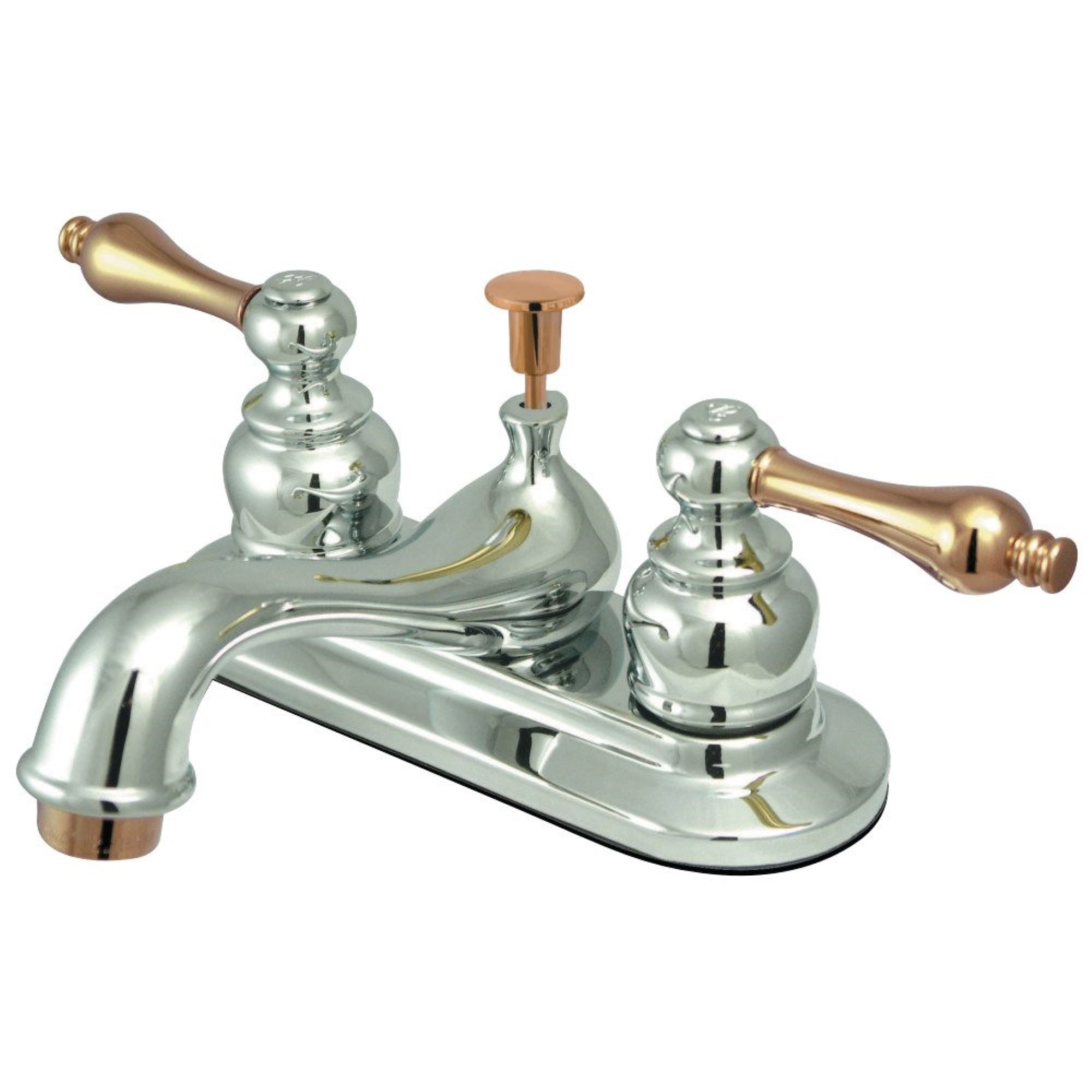 Kingston Brass Gkb604Al 4 In. Centerset Bathroom Faucet, Polished Chrome/Polished Brass