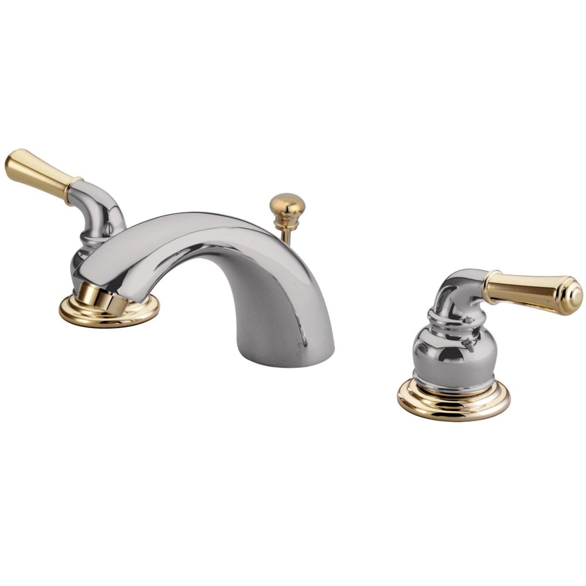 Kingston Brass Gkb954 Mini-Widespread Bathroom Faucet, Polished Chrome/Polished Brass