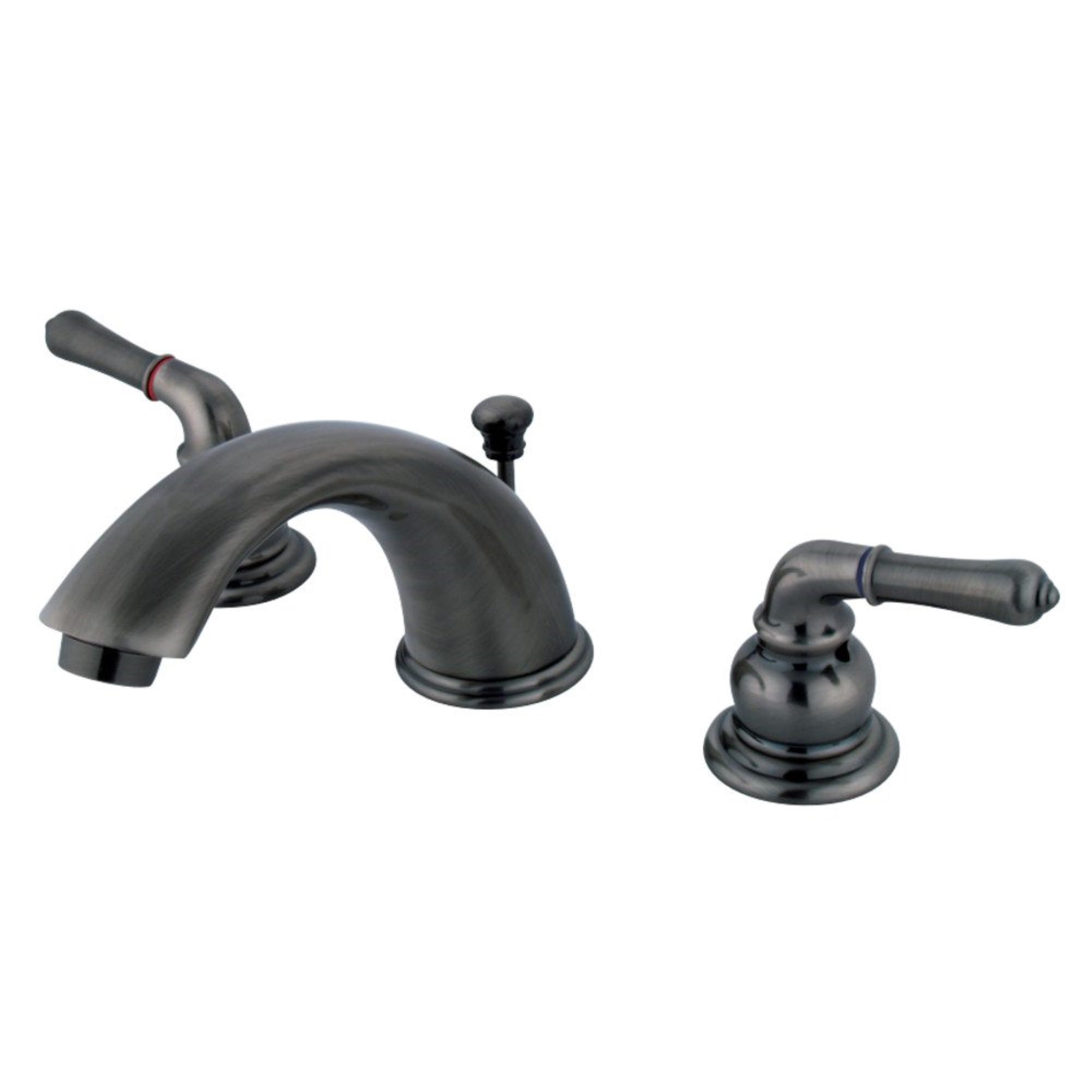 Kingston Brass Gkb963 Widespread Bathroom Faucet, Black Stainless