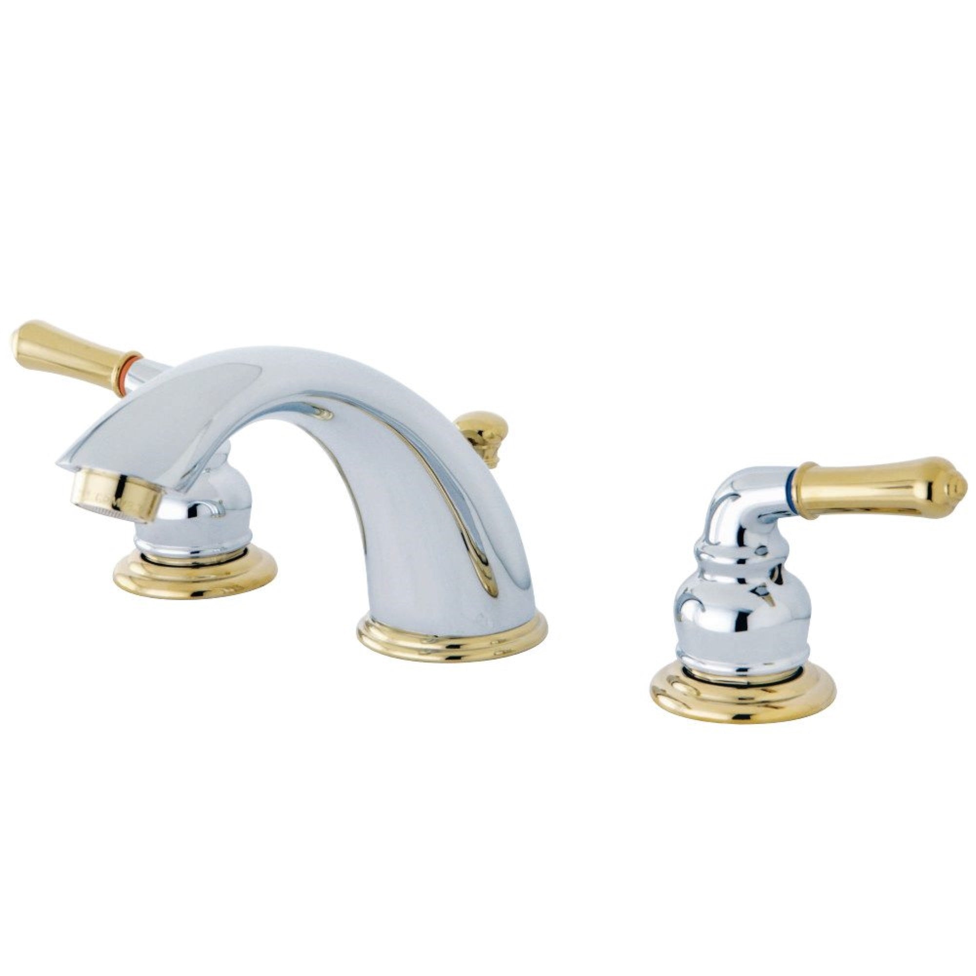 Kingston Brass Gkb964 Widespread Bathroom Faucet, Polished Chrome/Polished Brass
