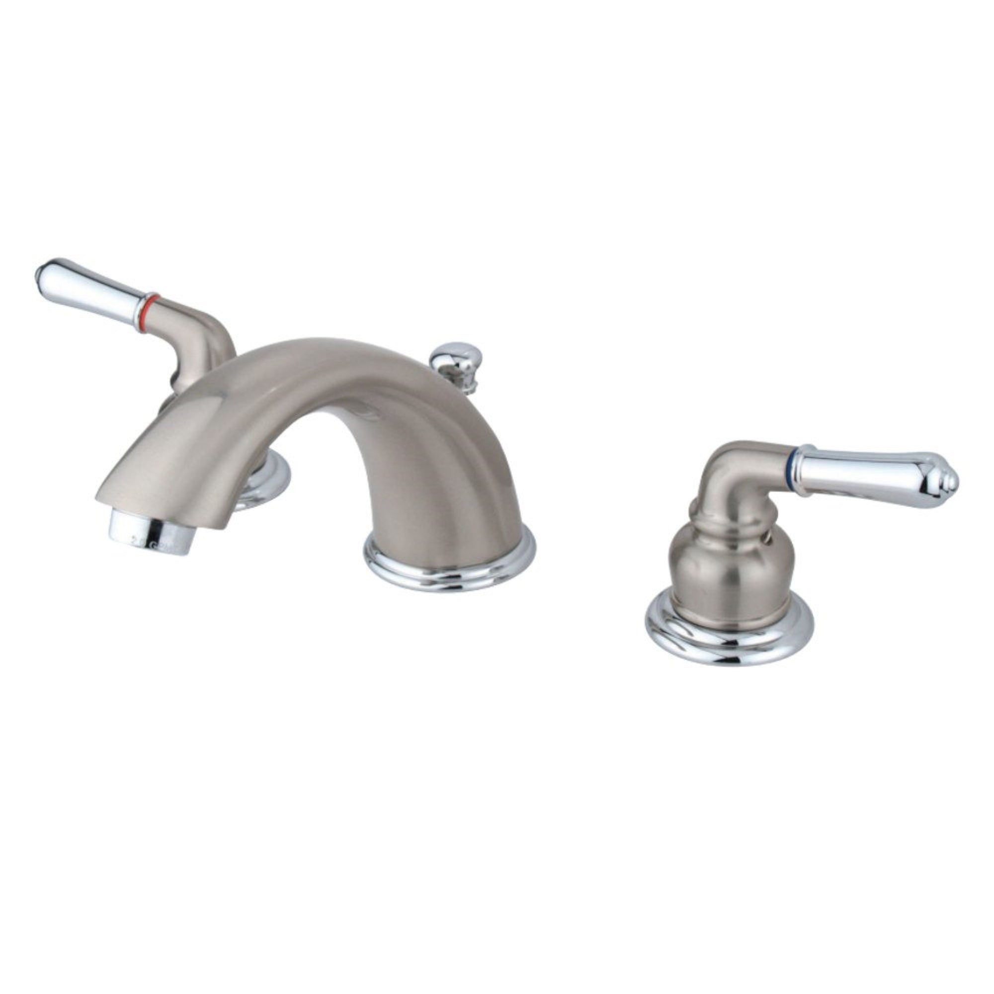 Kingston Brass Gkb967 Widespread Bathroom Faucet, Brushed Nickel/Polished Chrome