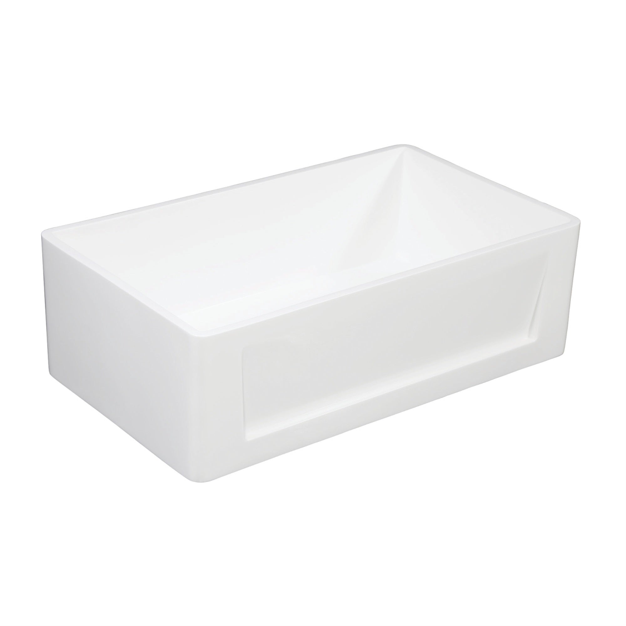 Gourmetier Gkfa361810Sq Solid Surface Matte Stone Apron Front Farmhouse Single Bowl Kitchen Sink, Matte White