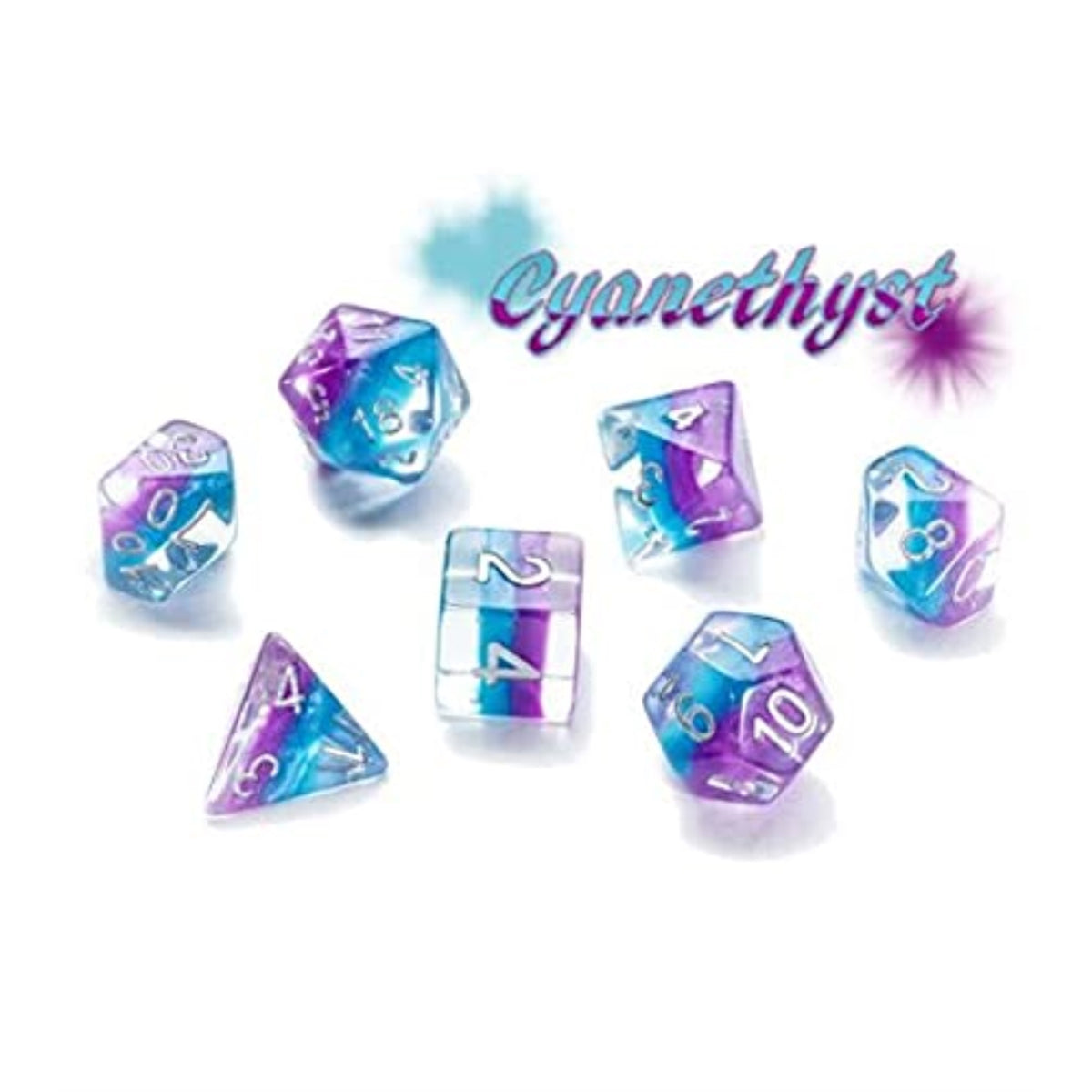 Gate Keeper Games Gkge0530 Cube Eclipse Cyanethyst Dice - Set Of 7