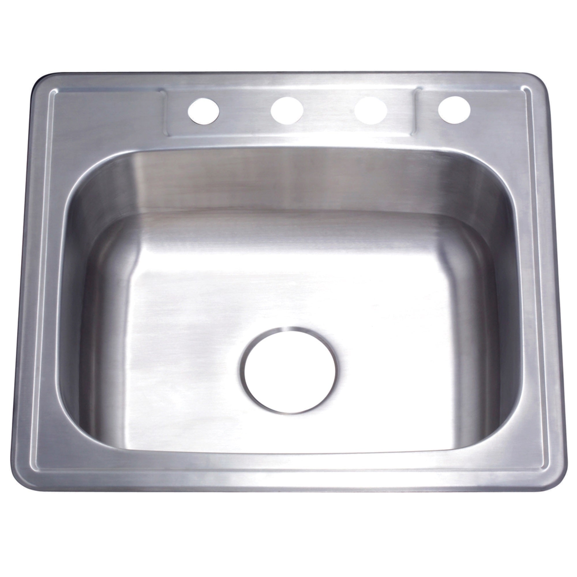 Gourmetier Gkts25228 Drop-In Single Bowl Kitchen Sink, Brushed