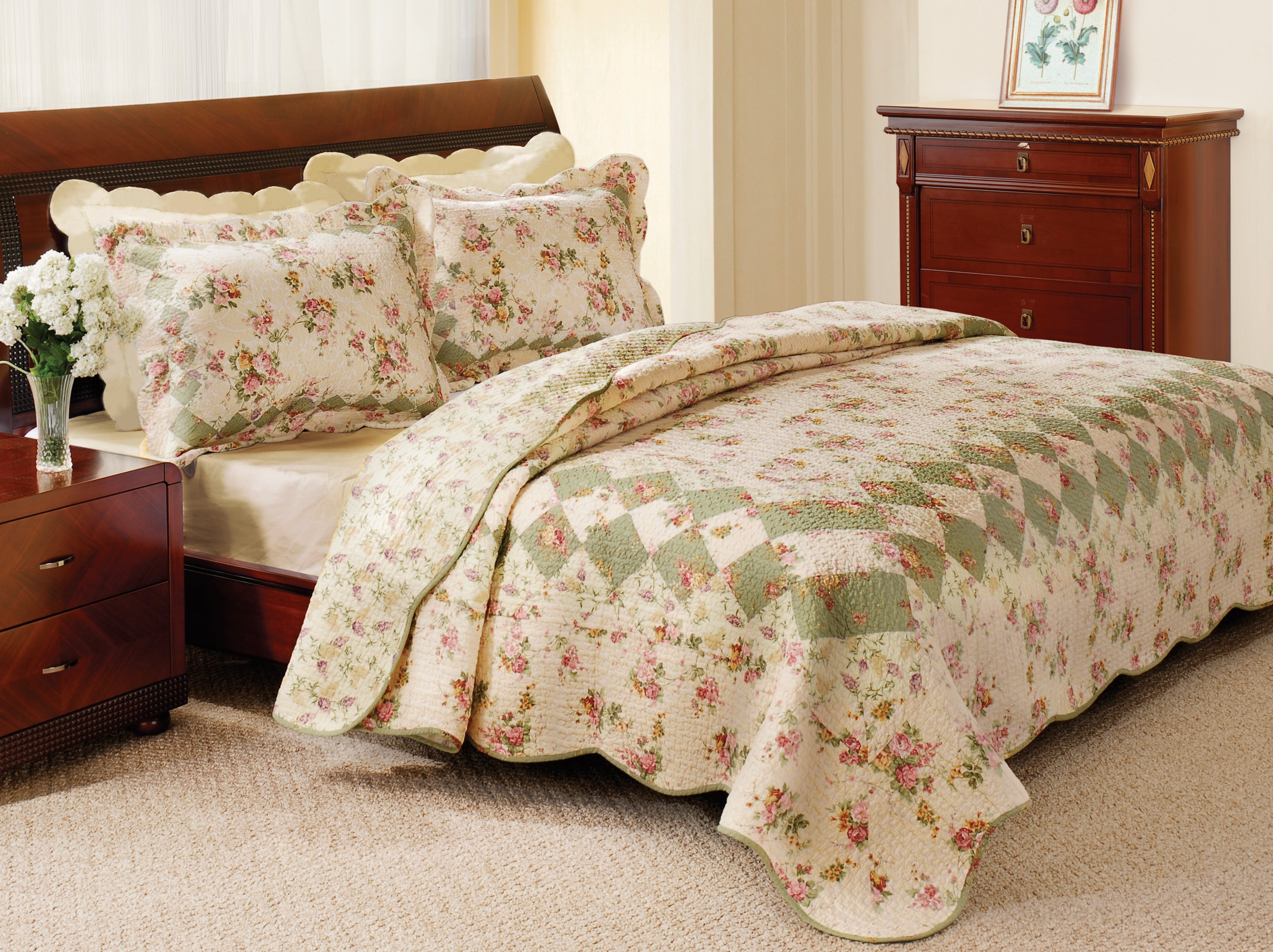 BlissIvoryQuilt Set, 2-PieceTwin, Ivory
