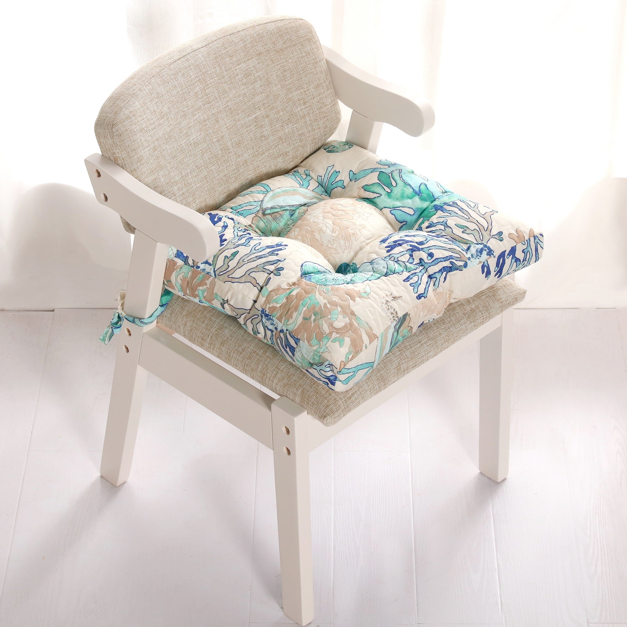 Atlantis Jade, Furniture Cushion 4-Piece Chair Pad Set