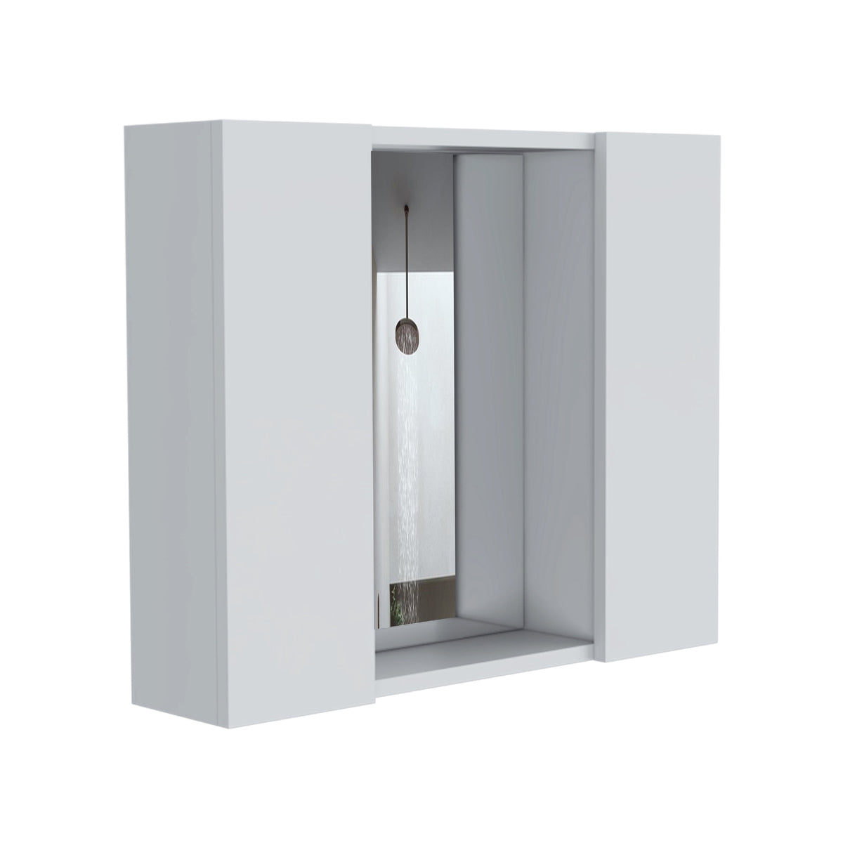 Tuhome Artemisa Medicine Cabinet, Two-Door Cabinet, Mirror, One External Shelf-White, For Bathroom