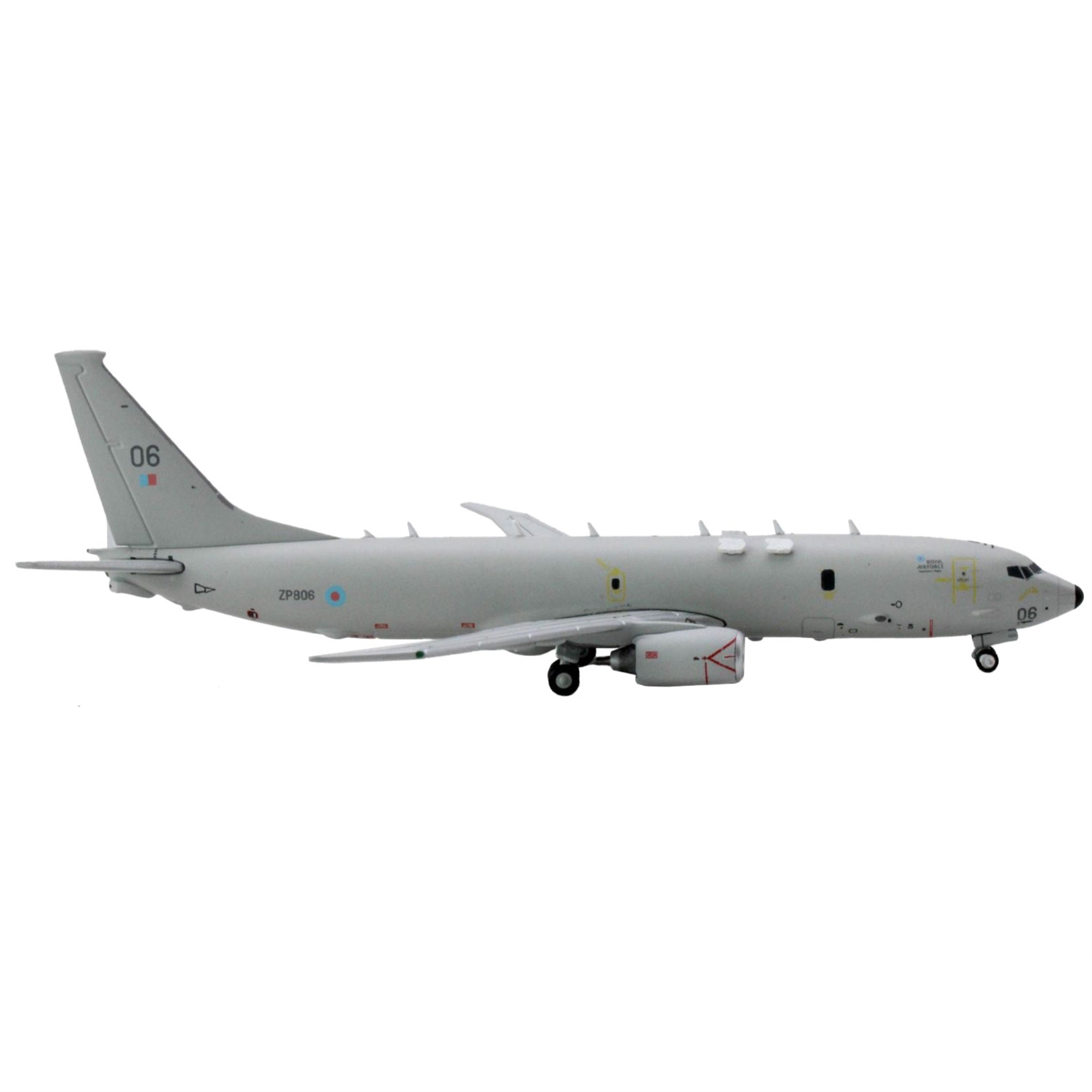 Boeing P-8 Poseidon Patrol Aircraft 'British Royal Air Force' (Zp806) Gray 'Gemini Macs' Series 1/400 Diecast Model Airplane By Geminijets