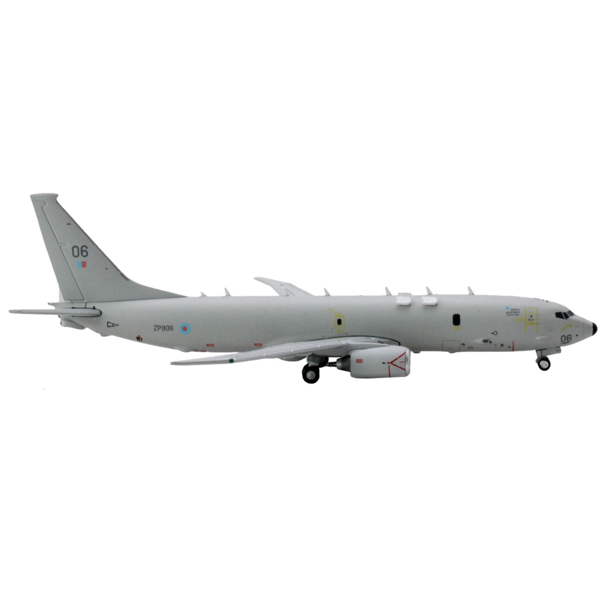 Boeing P-8 Poseidon Patrol Aircraft 'British Royal Air Force' (Zp806) Gray 'Gemini Macs' Series 1/400 Diecast Model Airplane By Geminijets