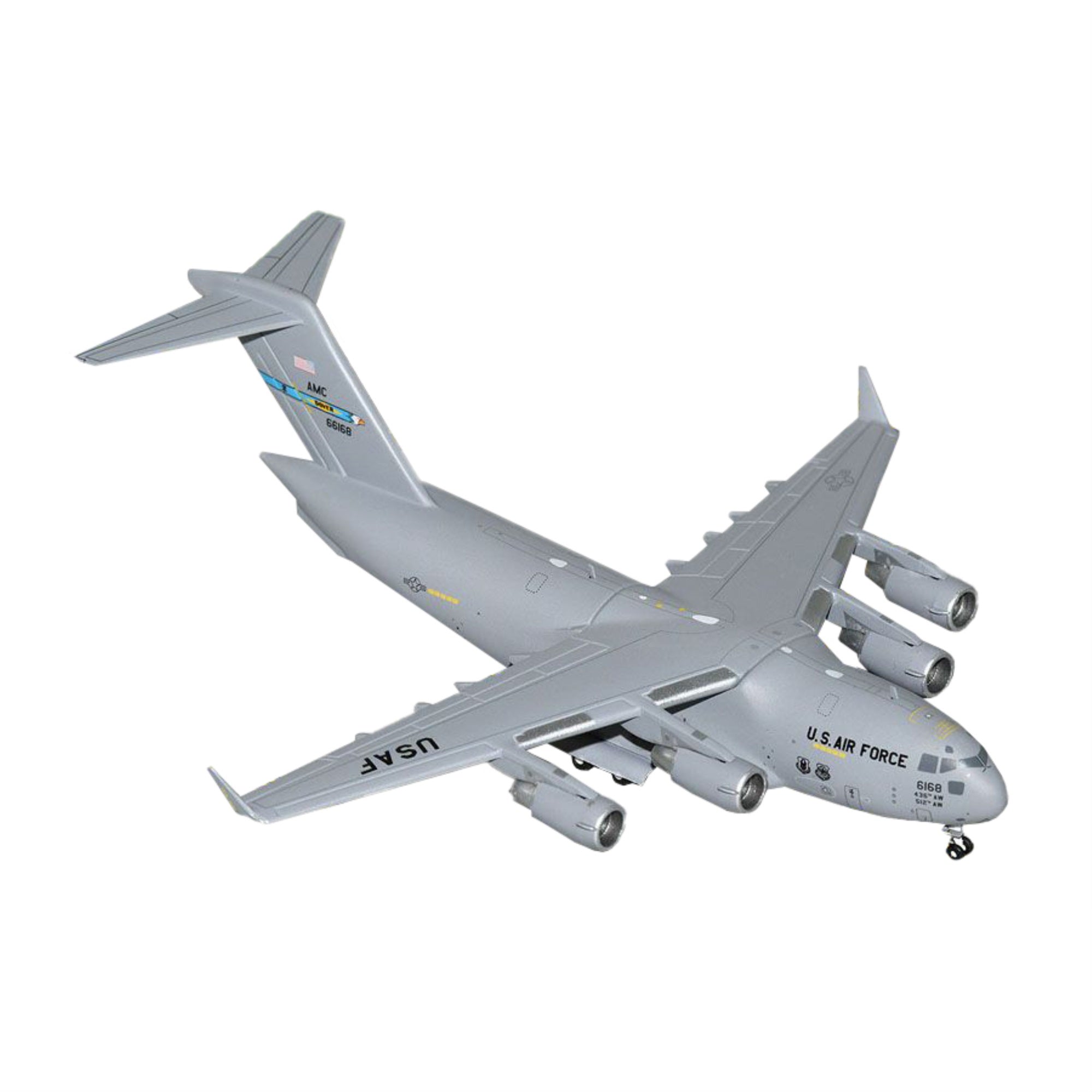 Boeing C-17 Globemaster Iii Transport Aircraft 'Dover Air Force Base - United States Air Force' (06-6168) Gray 'Gemini Macs' Series 1/400 Diecast Model Airplane By Geminijets