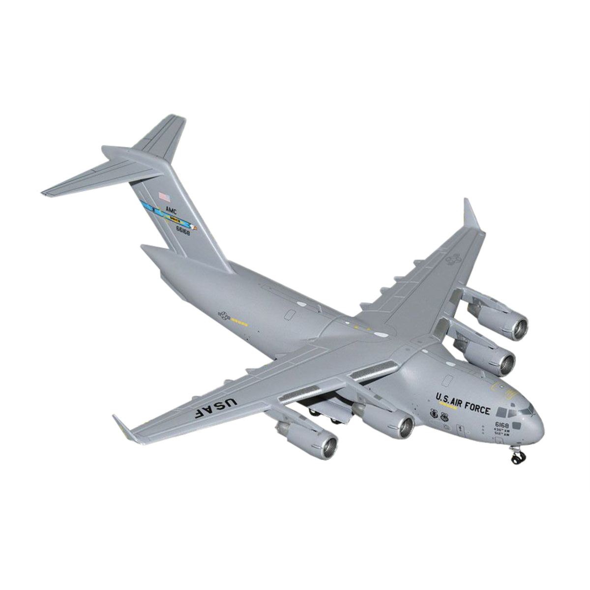 Boeing C-17 Globemaster Iii Transport Aircraft 'Dover Air Force Base - United States Air Force' (06-6168) Gray 'Gemini Macs' Series 1/400 Diecast Model Airplane By Geminijets