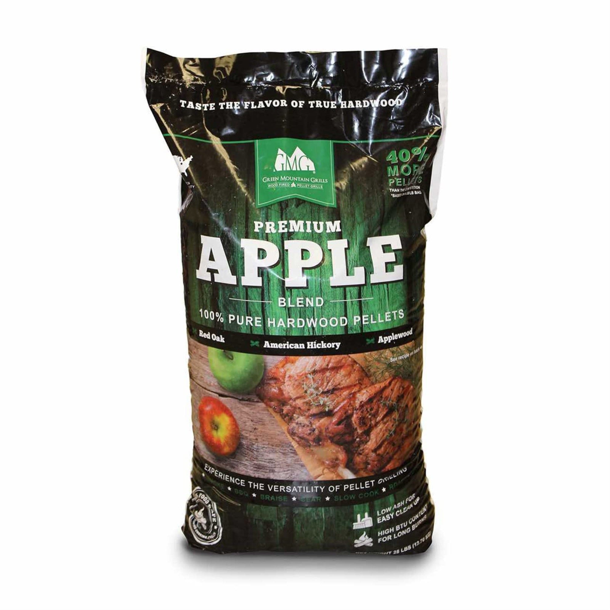 Green Mountain Grills Premium Apple 100% Pure Hardwood Grilling Cooking Pellets For Applewood, Hickory, And Red Oak Flavor During Grilling