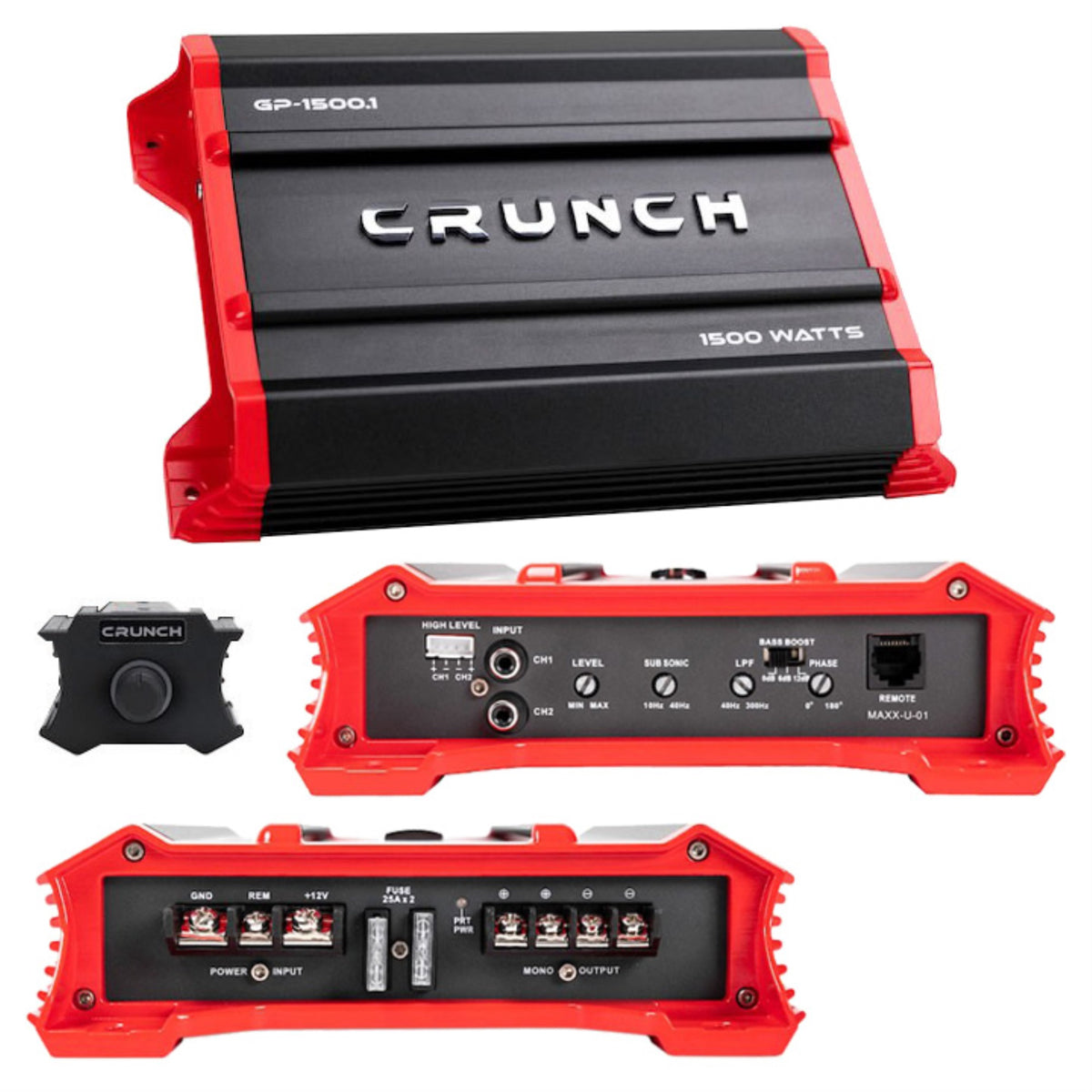 Crunch Ground Pounder 1 X 750 @ 4 Ohms 1 X 7500 @ 2 Ohms N/A @ 1 Ohms Class A/B