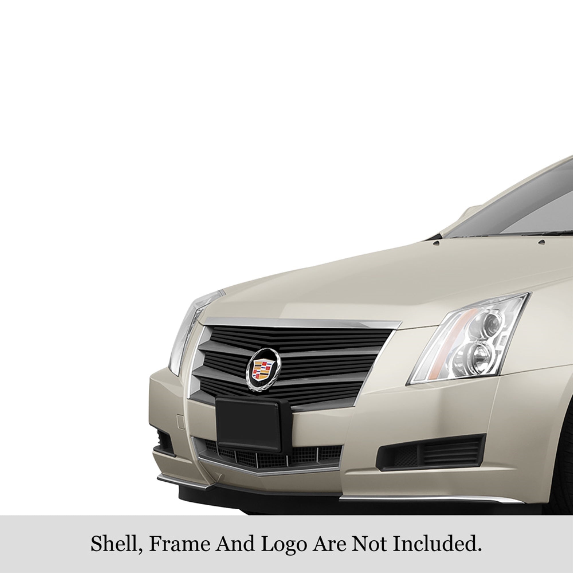 2008-2011 Cadillac Cts (Not For Cts-V) Stainless Steel Black Powder Coated Finish 8X6 Horizontal Billet Black Stainless Steel Billet Grille