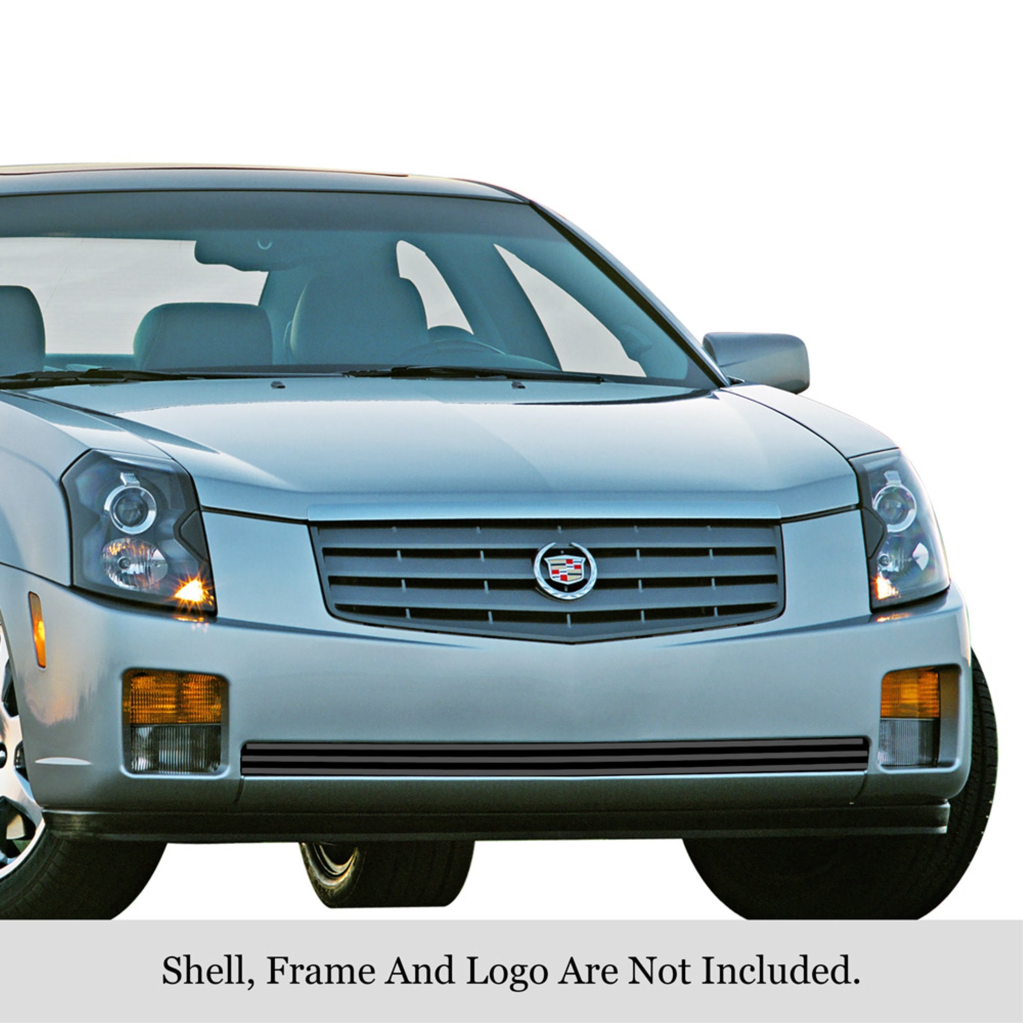 2003-2007 Cadillac Cts Not For Cts V Model Stainless Steel Black Powder Coated Finish 8X6 Horizontal Billet Black Stainless Steel Billet Grille