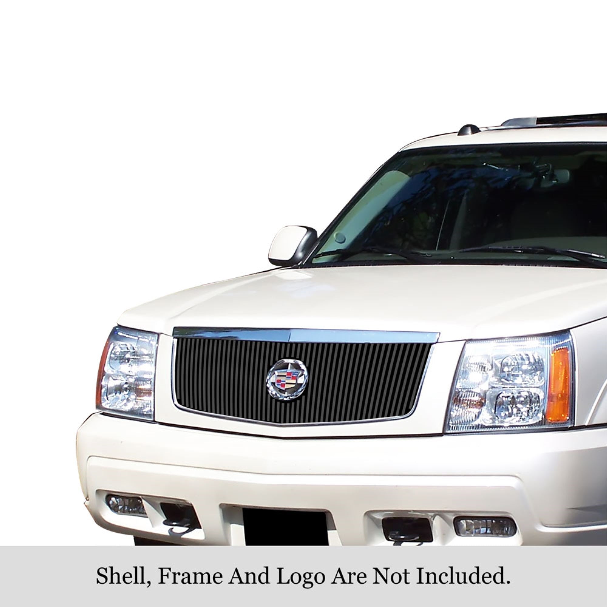 2002-2006 Cadillac Escalade With Logo Show/2002-2006 Cadillac Escalade Ext With Logo Show/2002-2006 Cadillac Escalade Esv With Logo Show Stainless Steel Black Powder Coated Finish 8X6 Vertical Billet Black Stainless Steel Billet Grille