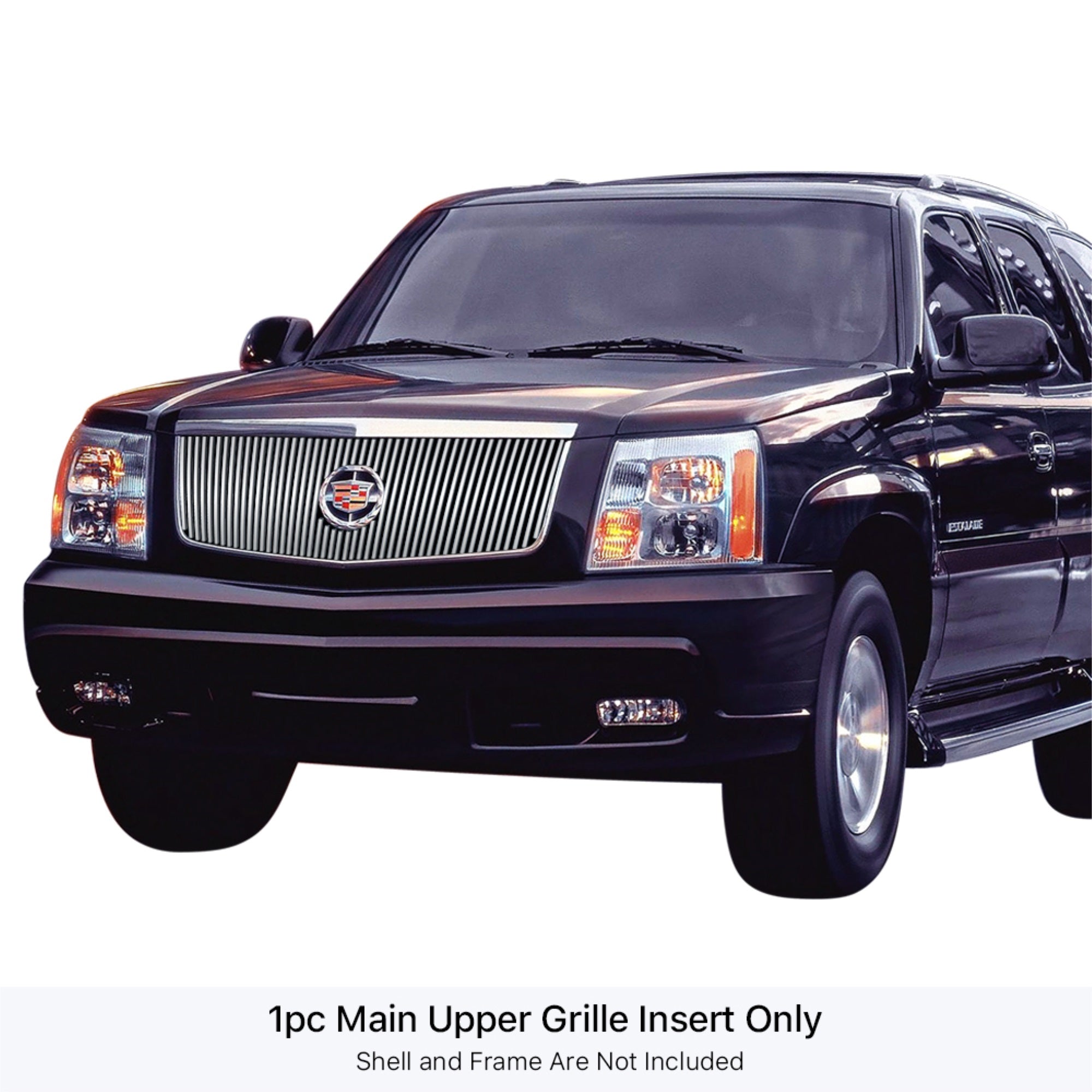 2002-2006 Cadillac Escalade With Logo Show/2002-2006 Cadillac Escalade Ext With Logo Show/2002-2006 Cadillac Escalade Esv With Logo Show 304 Stainless Steel Polished Finish 8X6 Vertical Billet Stainless Steel Billet Grille