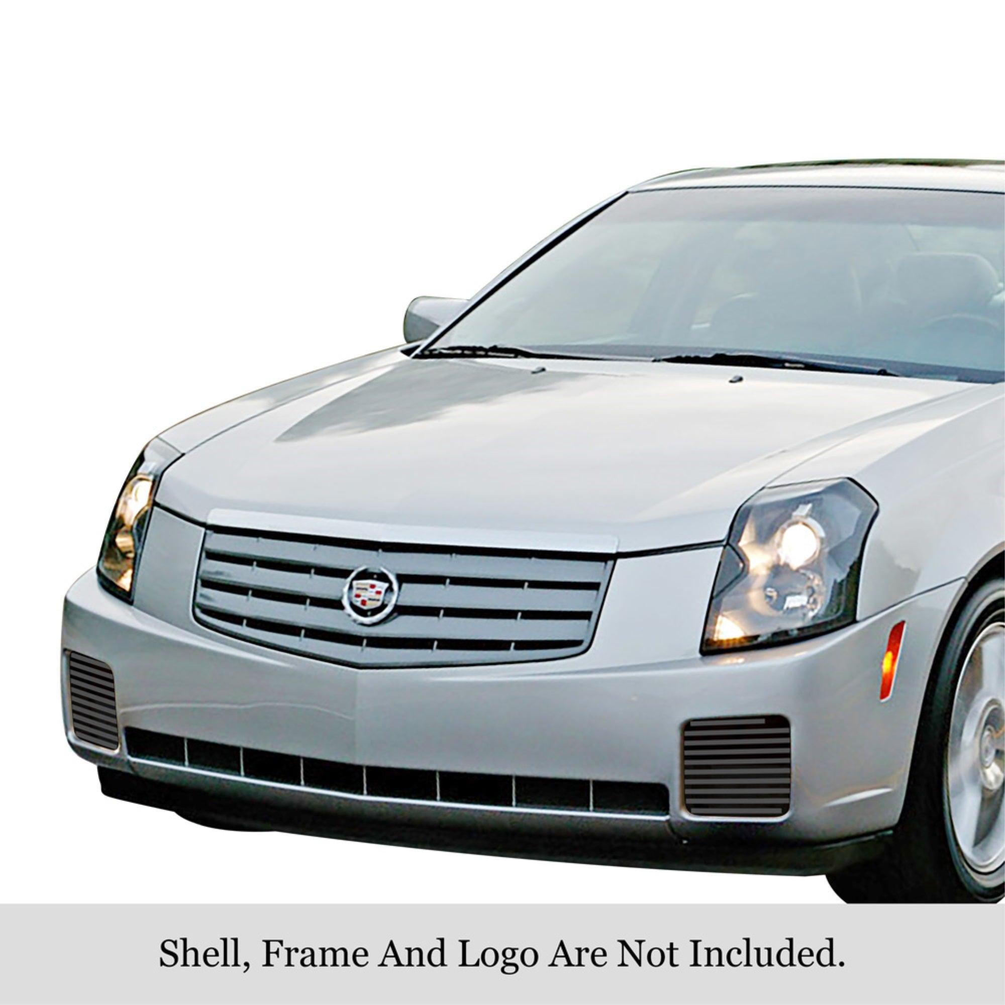 2003-2007 Cadillac Cts Stainless Steel Black Powder Coated Finish 8X6 Horizontal Billet Black Stainless Steel Billet Grille