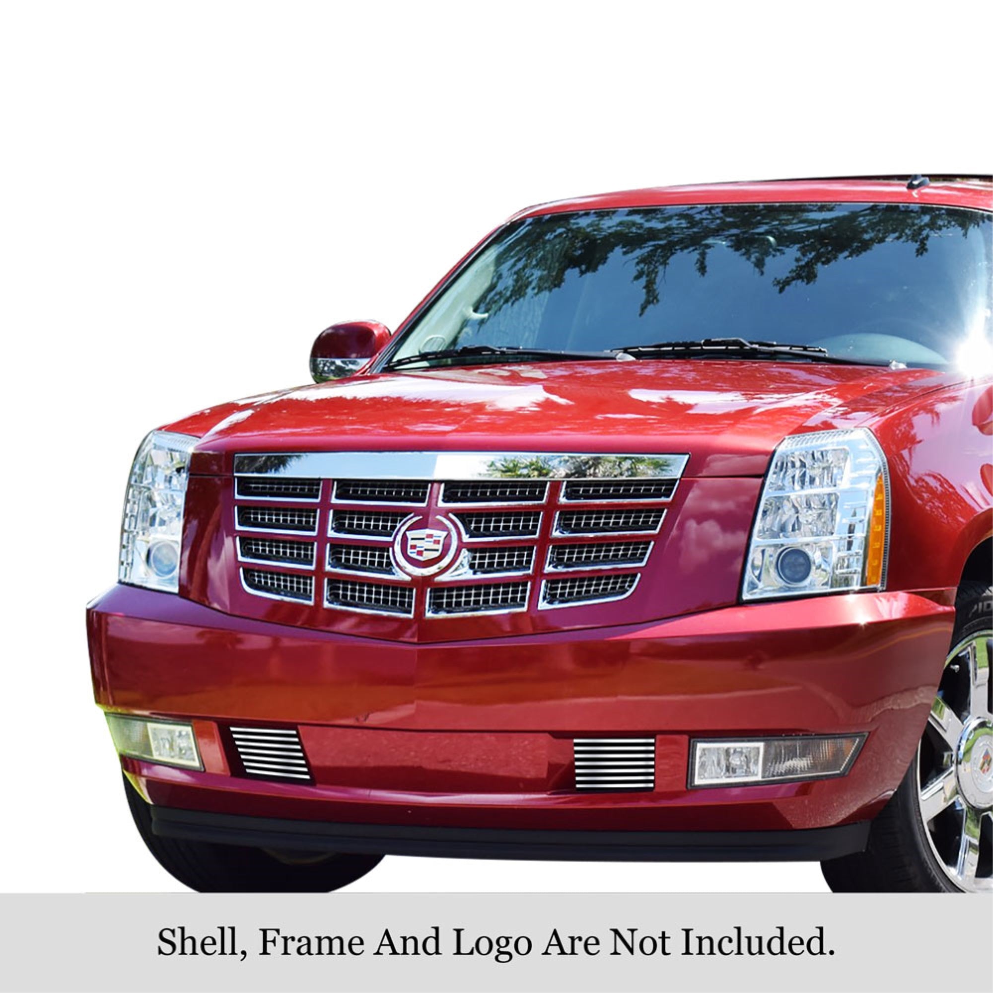 2007-2014 Cadillac Escalade Not Fit Esv Platinum And Hybrid Models Without Tow Hook 304 Stainless Steel Polished Finish 8X6 Horizontal Billet Stainless Steel Billet Grille