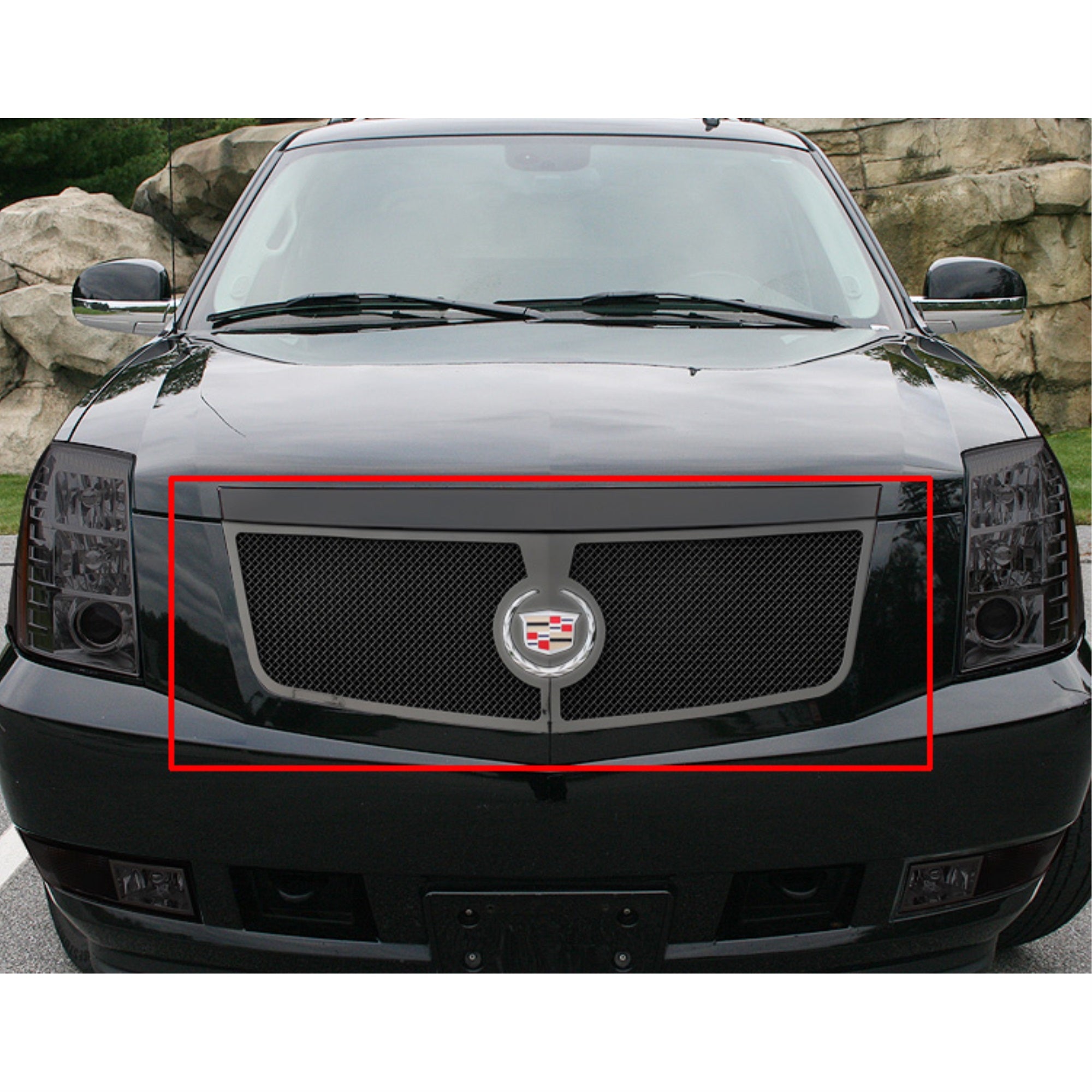2002-2006 Cadillac Escalade /2002-2006 Cadillac Escalade Ext /2002-2006 Cadillac Escalade Esv Stainless Steel Black Powder Coated Finish 1.8 Mm Wire Mesh Black Wire Mesh Grille