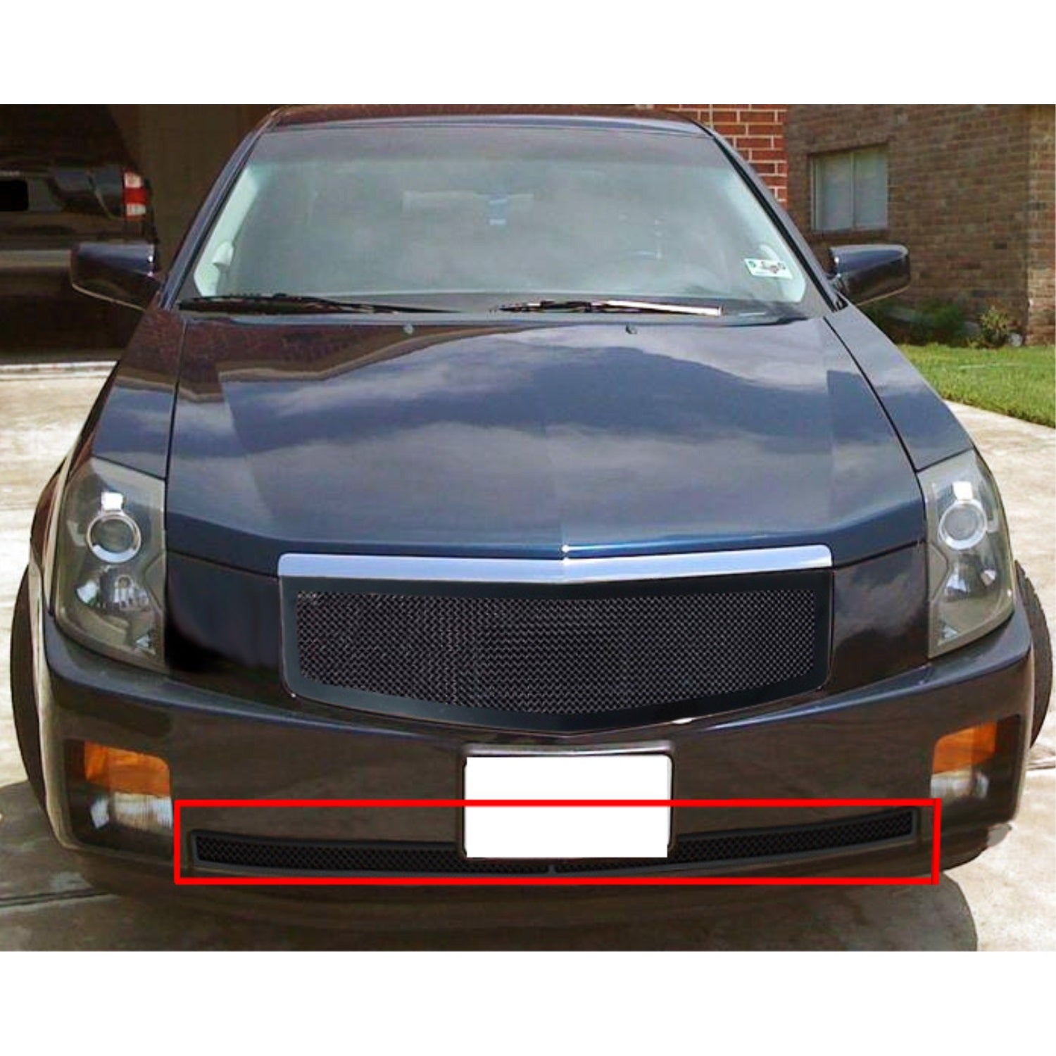 2003-2007 Cadillac Cts Not For Cts V Model Stainless Steel Black Powder Coated Finish 1.8 Mm Wire Mesh Black Wire Mesh Grille