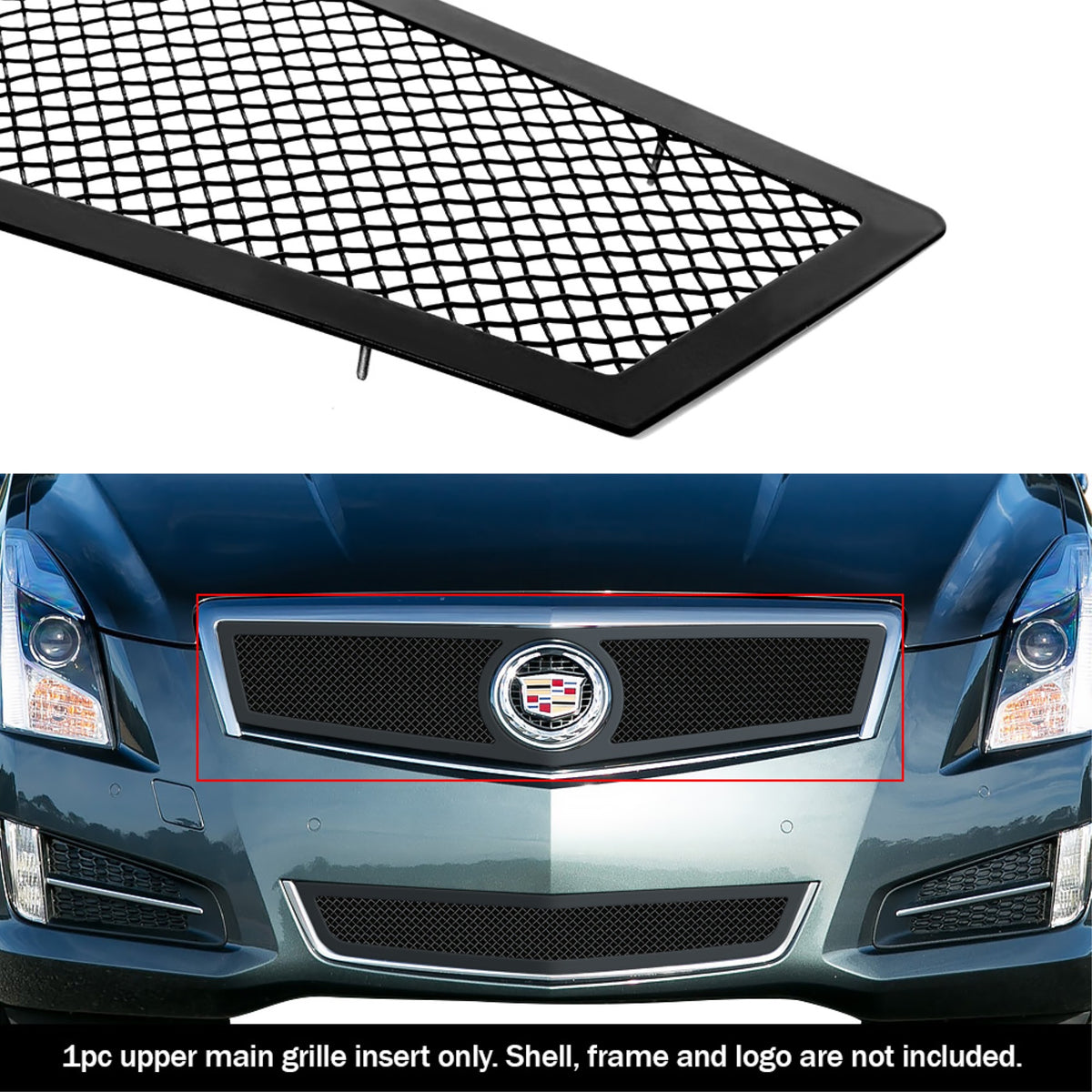 2013-2014 Cadillac Ats Logo Show Stainless Steel Black Powder Coated Finish 1.8 Mm Wire Mesh Black Wire Mesh Grille