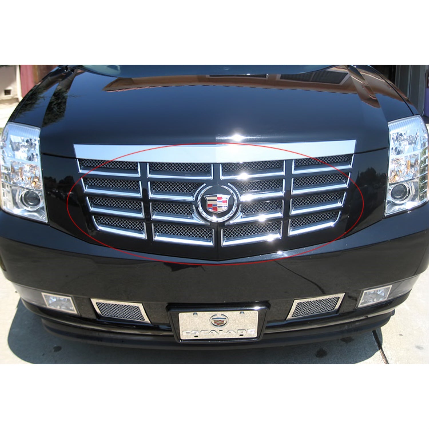 2007-2014 Cadillac Escalade Without Frame/ Not Fit Platinum/Esv And Hybrid Models Stainless Steel Polished Finish 1.8 Mm Wire Mesh Mesh Grille
