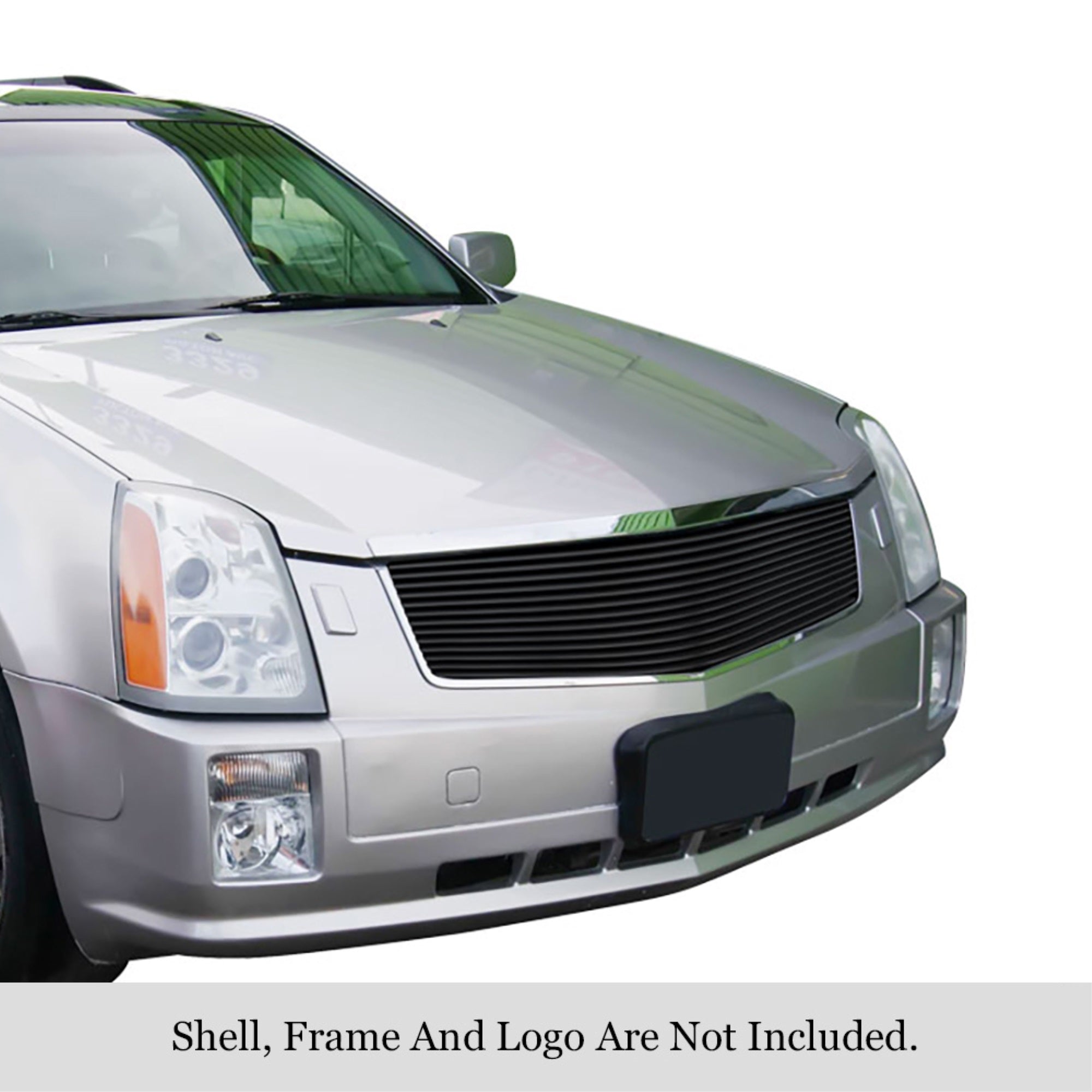2005-2009 Cadillac Srx Stainless Steel Black Powder Coated Finish Horizontal Billet Black Stainless Steel Billet Grille