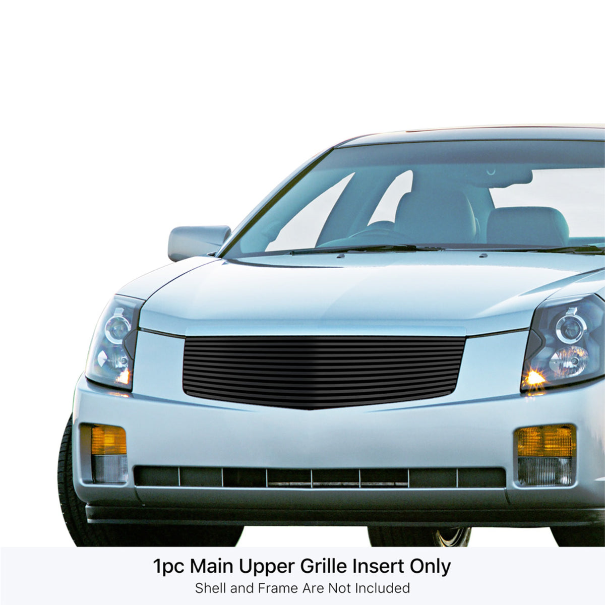 2003-2007 Cadillac Cts Stainless Steel Black Powder Coated Finish 8X6 Horizontal Billet Black Stainless Steel Billet Grille