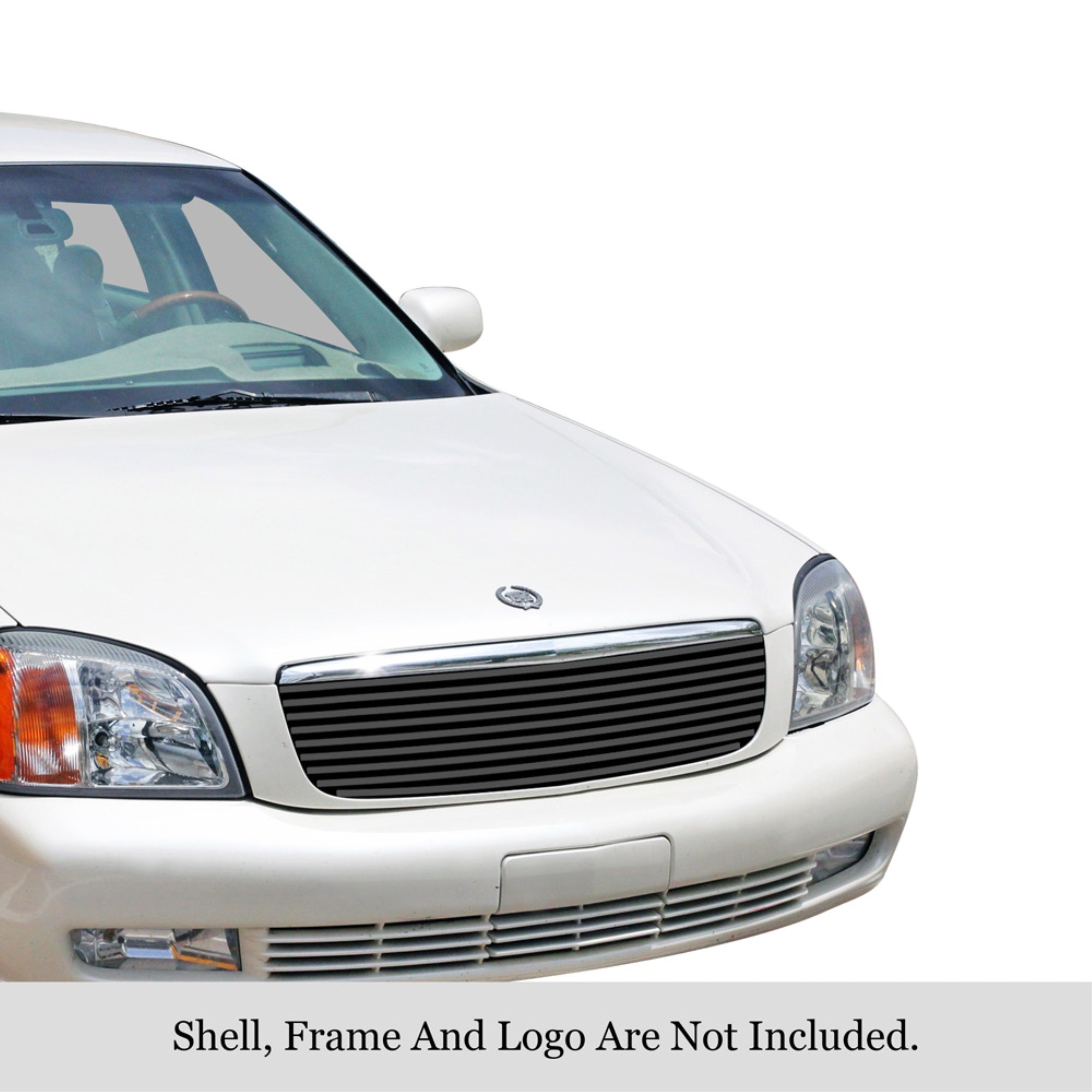 2000-2005 Cadillac Deville Stainless Steel Black Powder Coated Finish 8X6 Horizontal Billet Black Stainless Steel Billet Grille